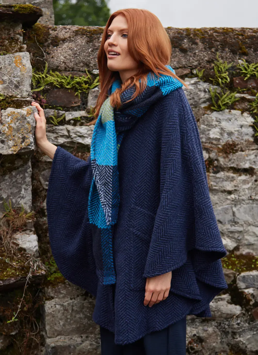 Maeve Killybeg Herringbone Cape with Hood