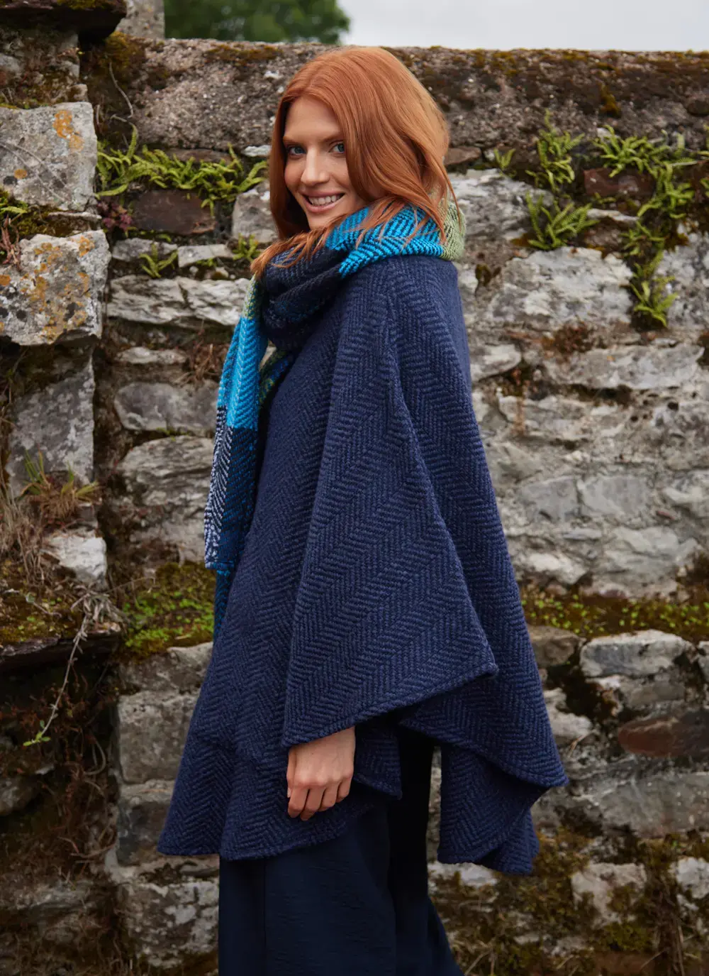 Maeve Killybeg Herringbone Cape with Hood
