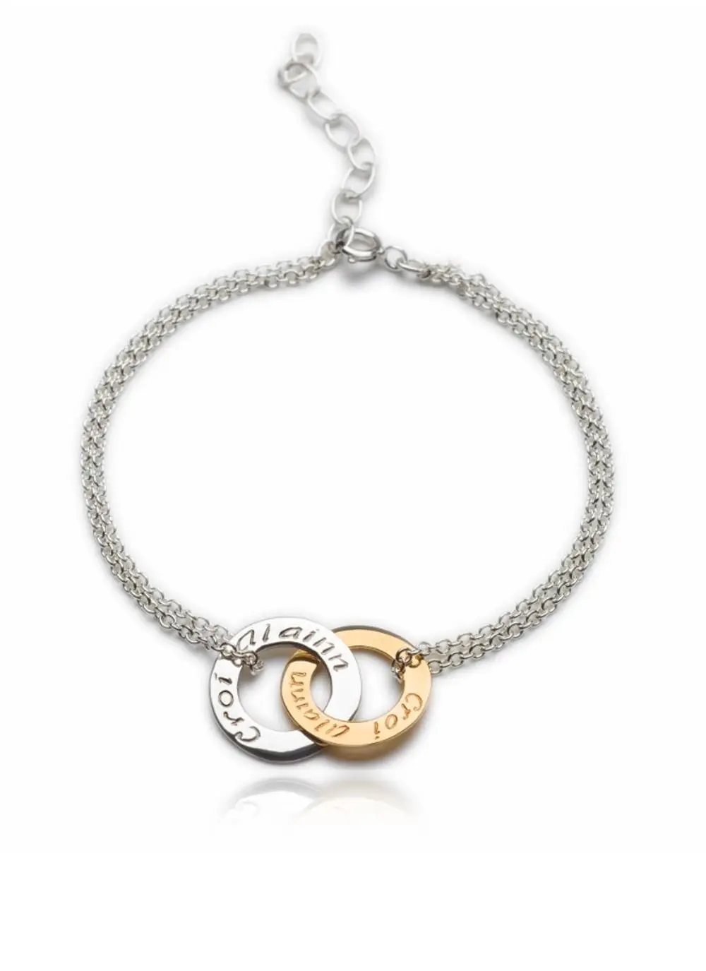 9K Gold & Sterling Silver Croi Alainn Double Bracelet