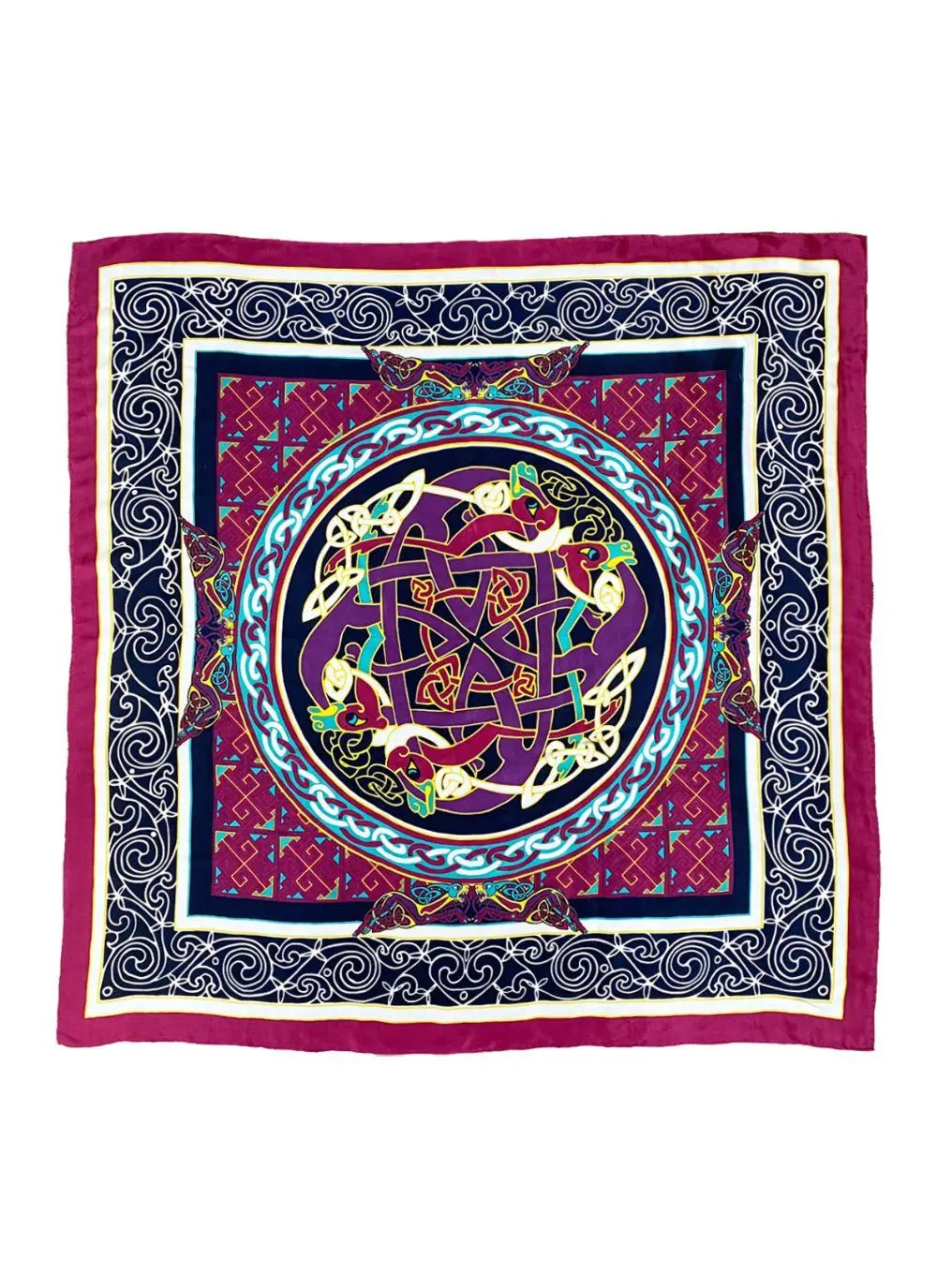 Square Book of Kells Celtic Silk Scarf