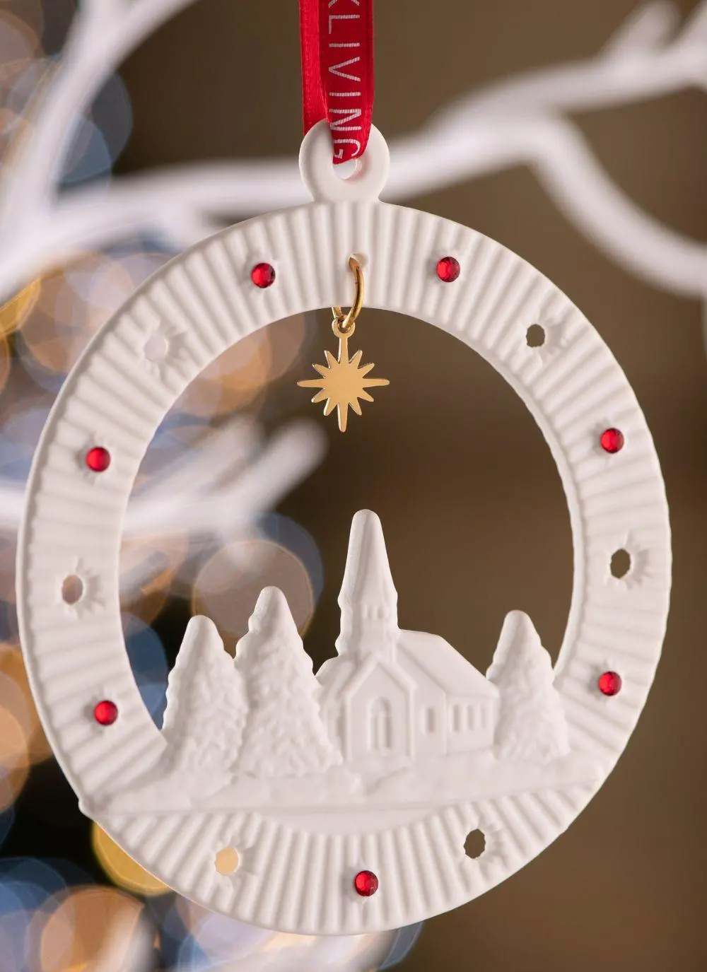 Belleek Living Church Scene Hanging Ornament