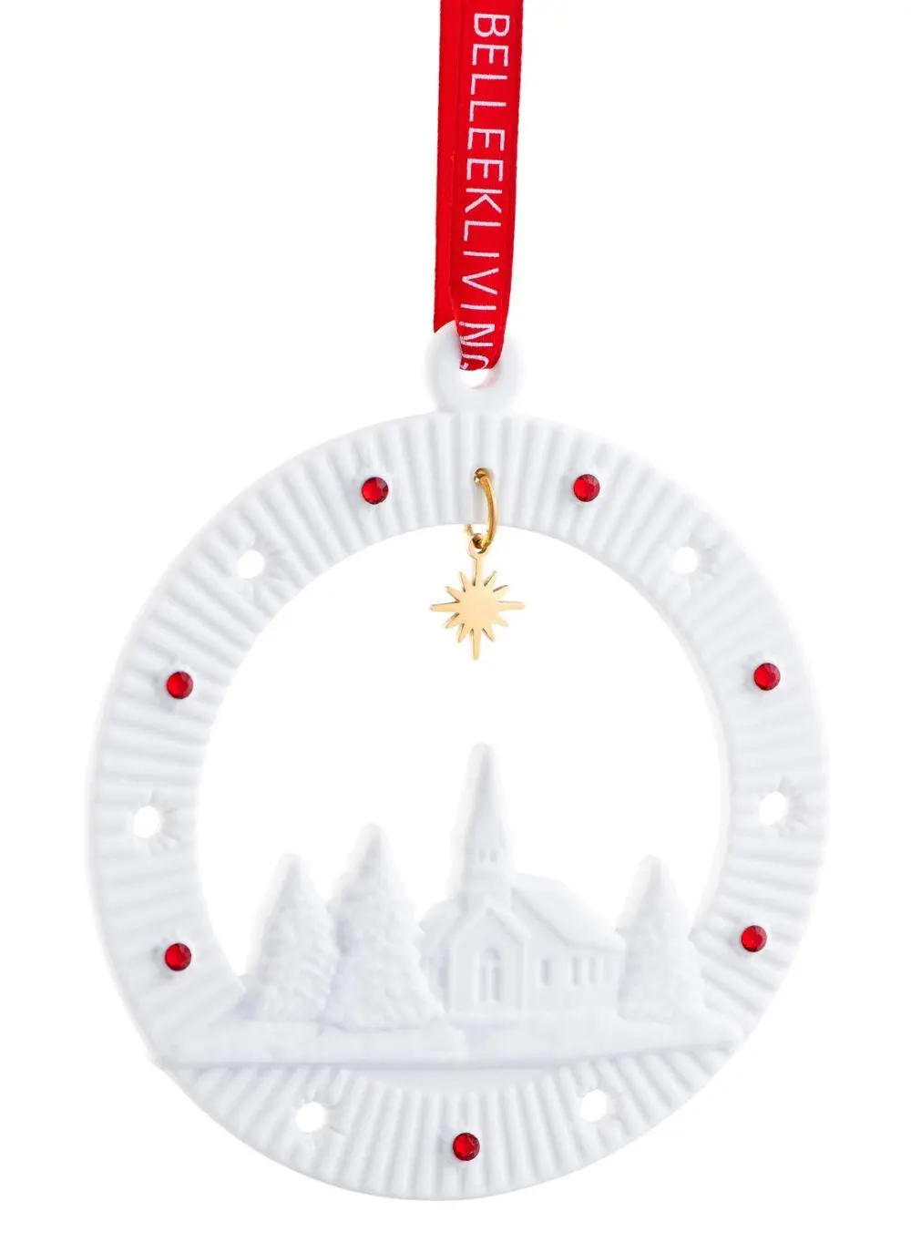 Belleek Living Church Scene Hanging Ornament