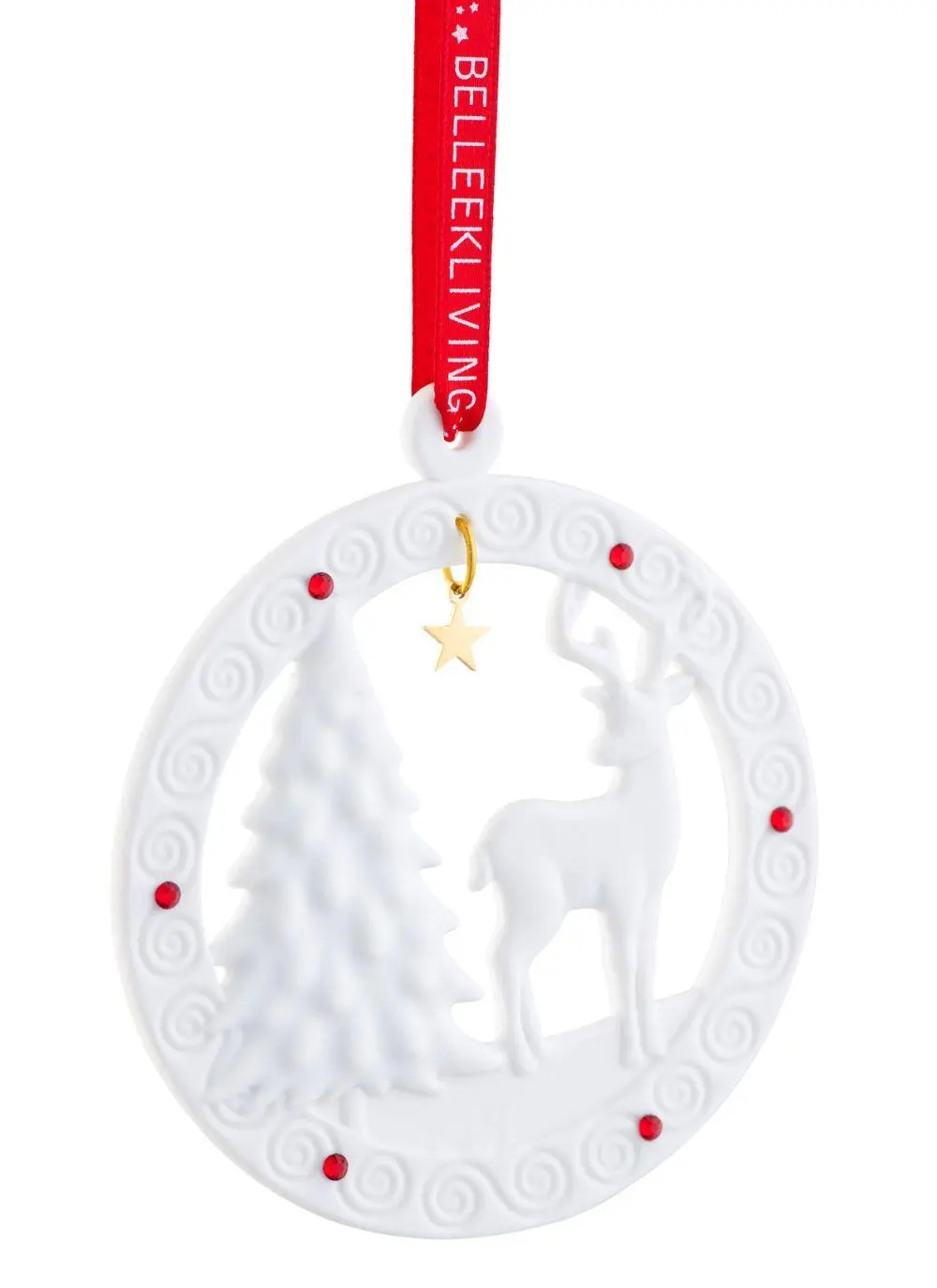 Belleek Living Reindeer Hanging Ornament