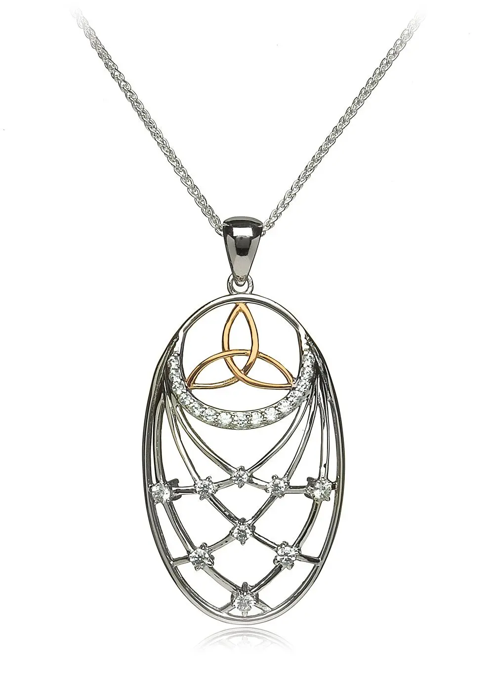 Large Trinity Interlaced Pendant with Cubic Zirconia 