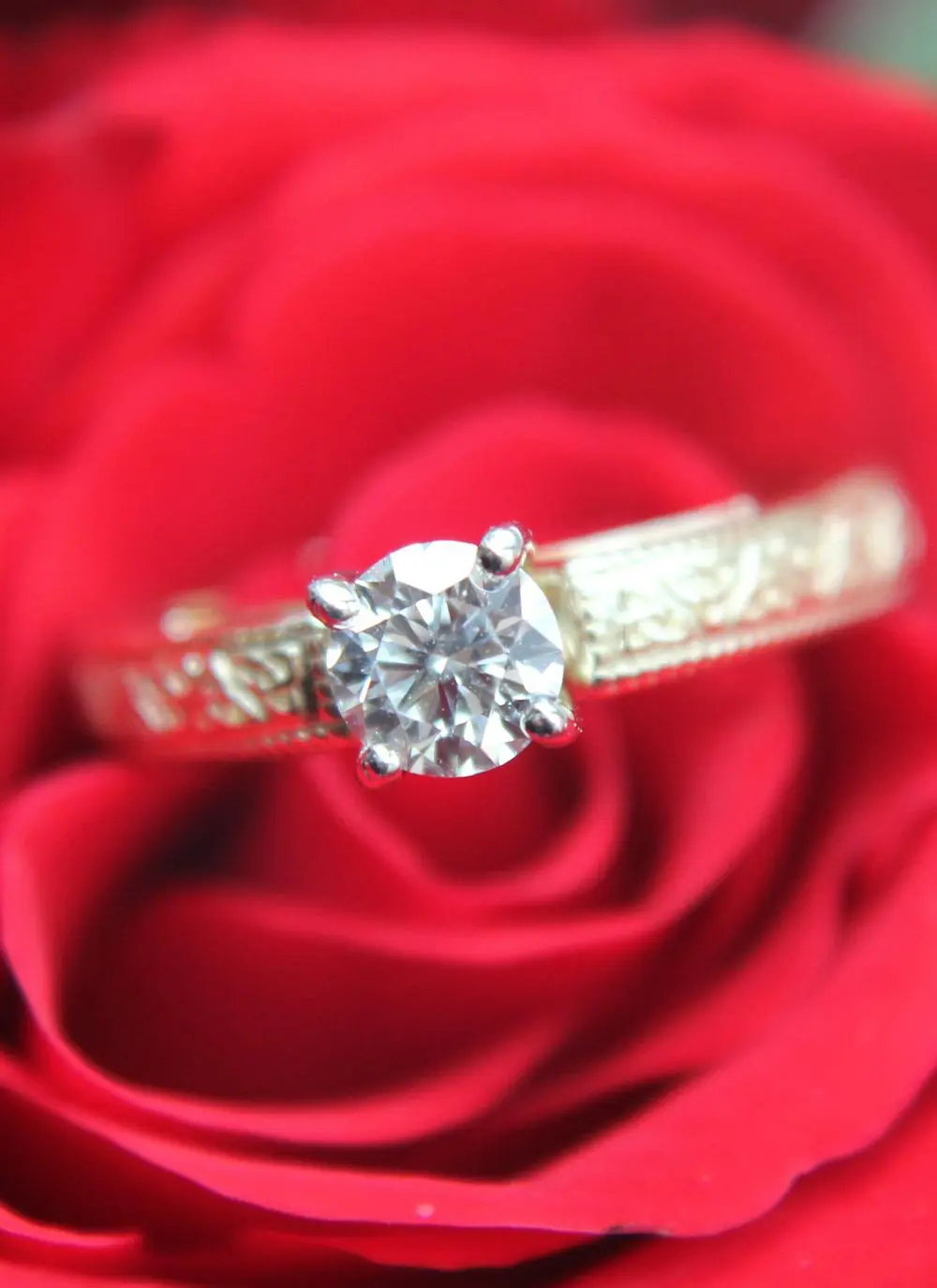 Ladies 14K White Gold Diamond Trinity Knot Engagement Ring