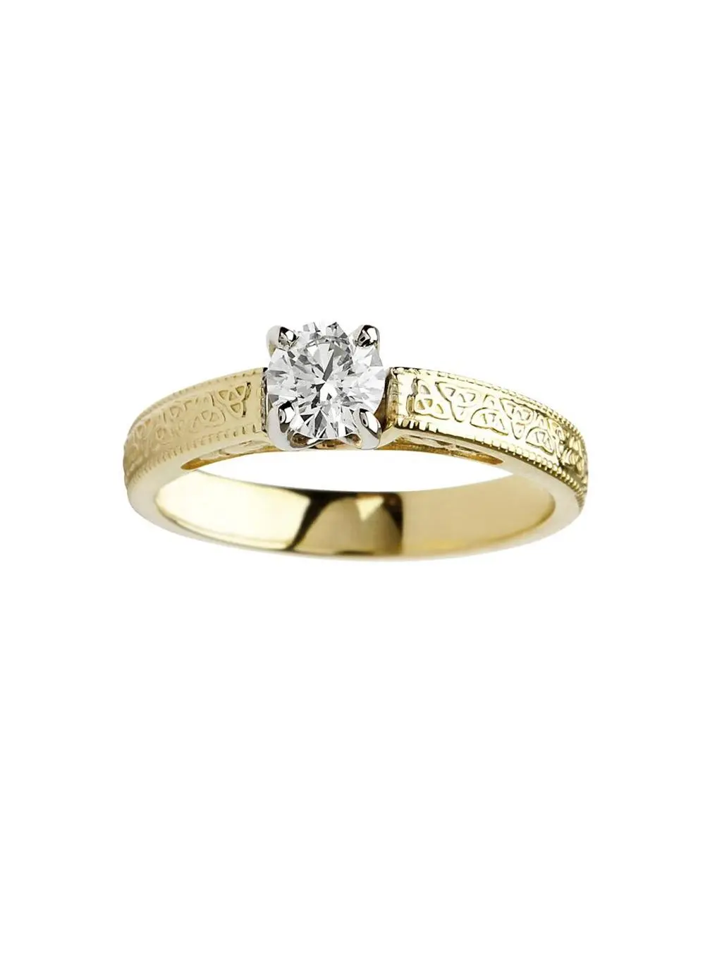Ladies 14K Gold Diamond Trinity Knot Engagement Ring | Blarney
