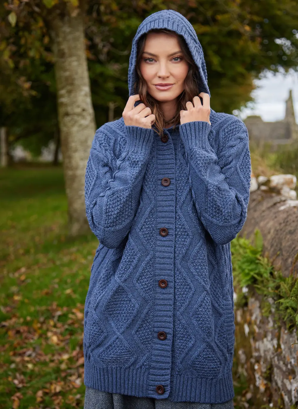 Hannah Hooded Button Cardigan 