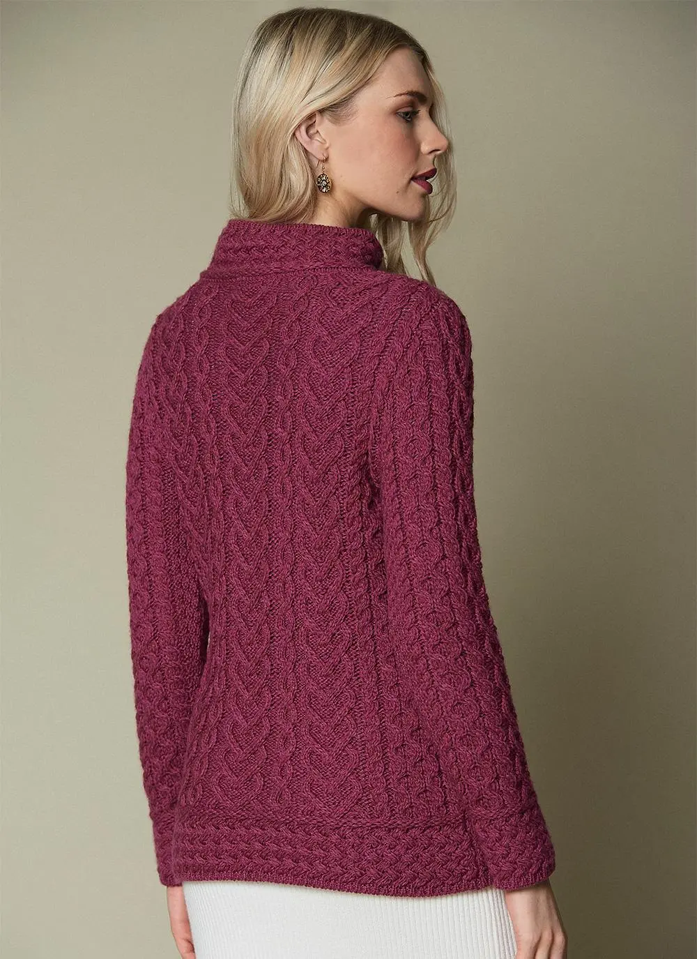 Basket Stitch Turtleneck Sweater