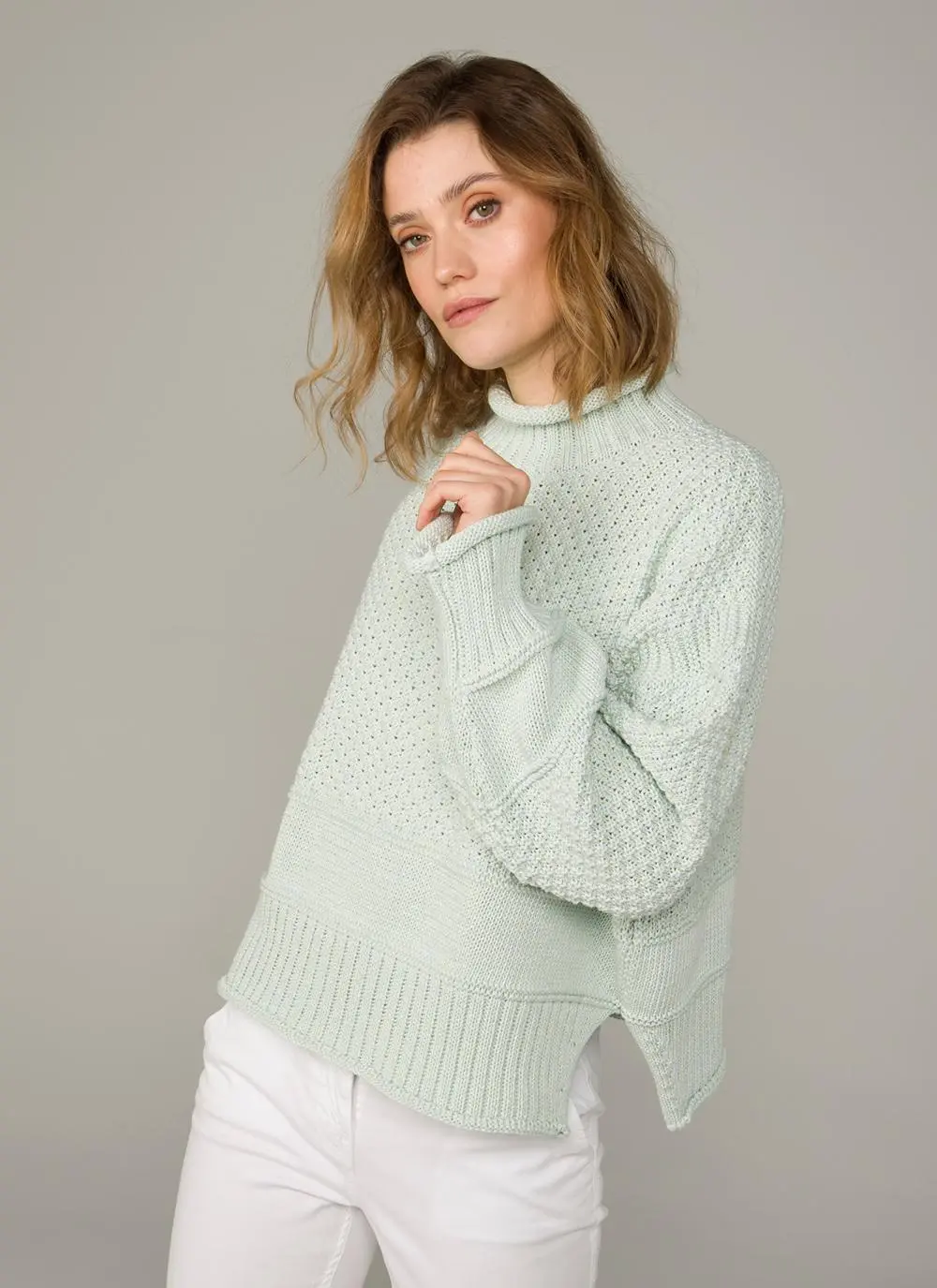 The Visionary Drop Shoulder Roll Neck Sweater