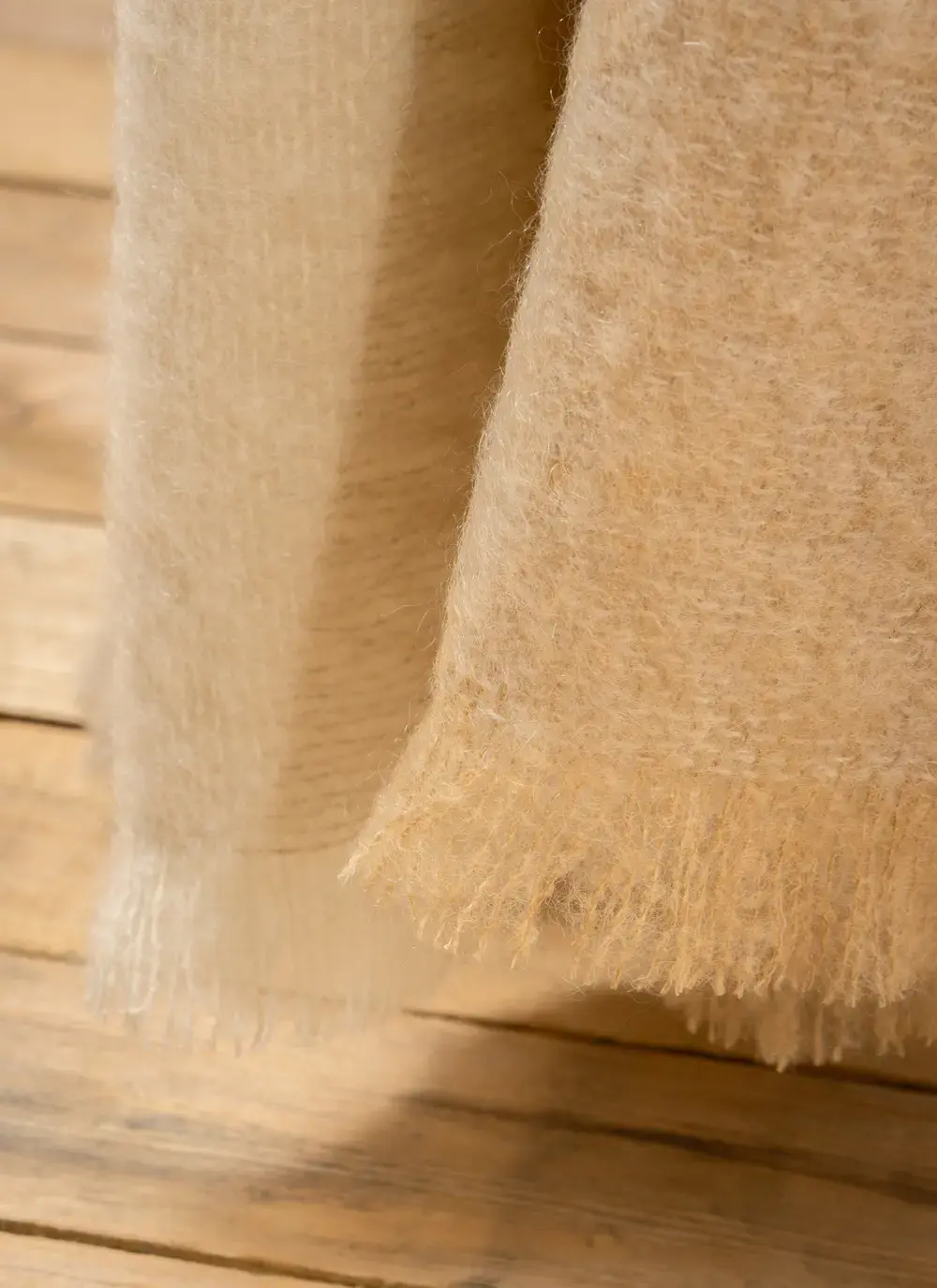 Beige Mohair Throw