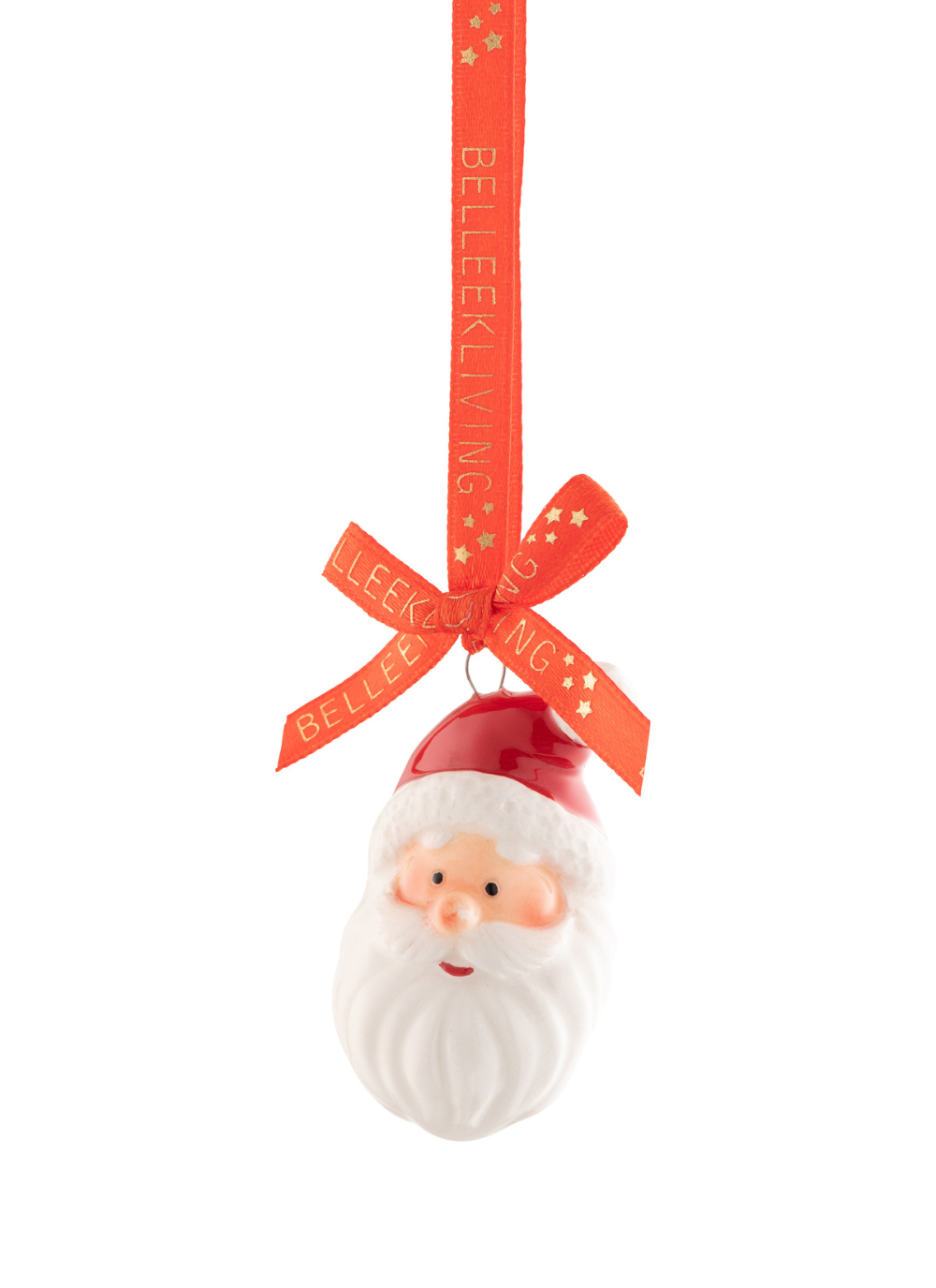 Santa head with red ribbon