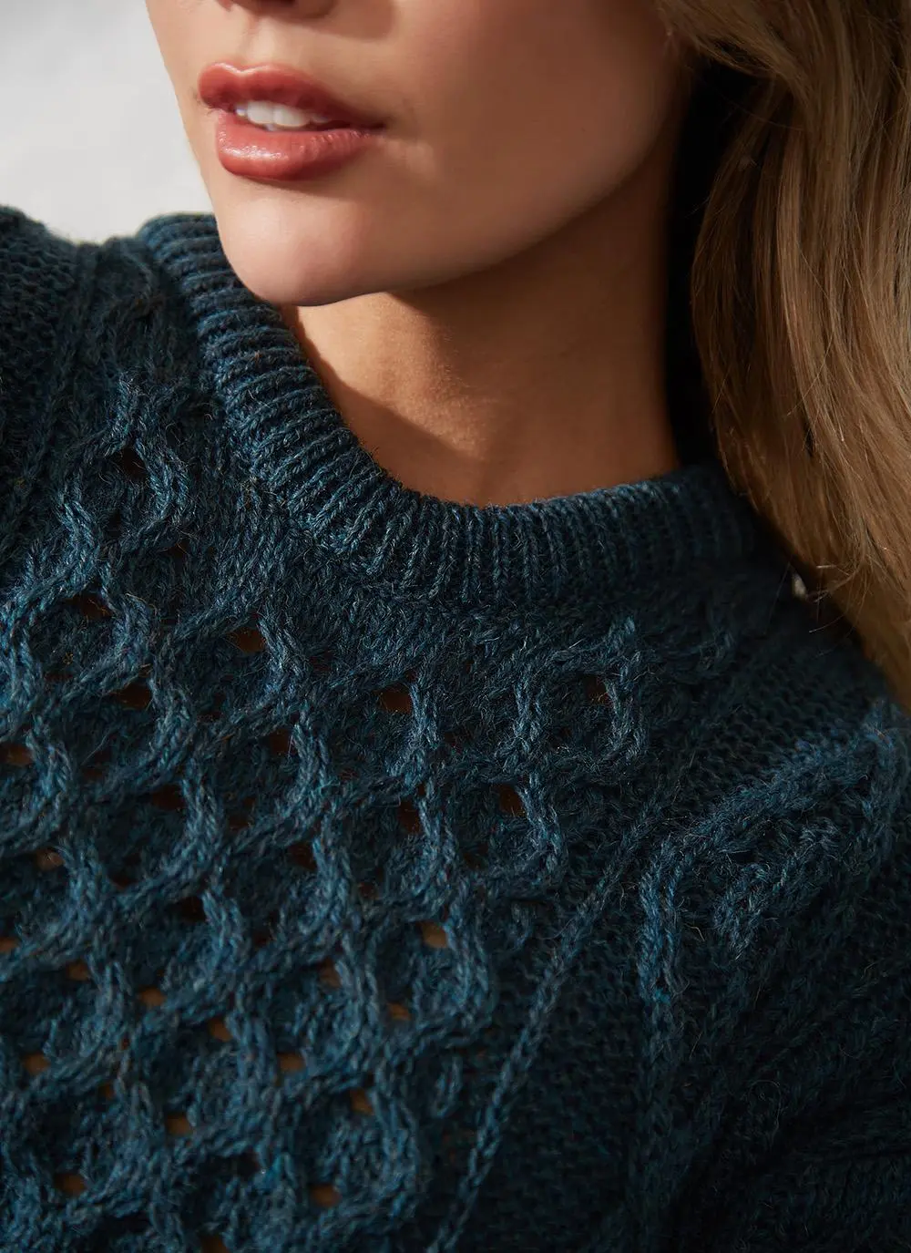 Beth Crew Neck Aran Sweater