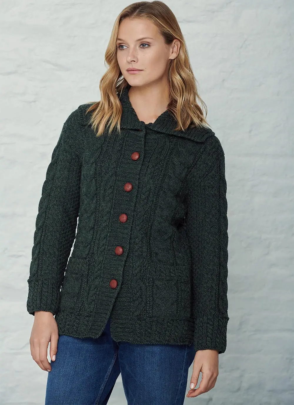 Grainne Aran Collar Cardigan