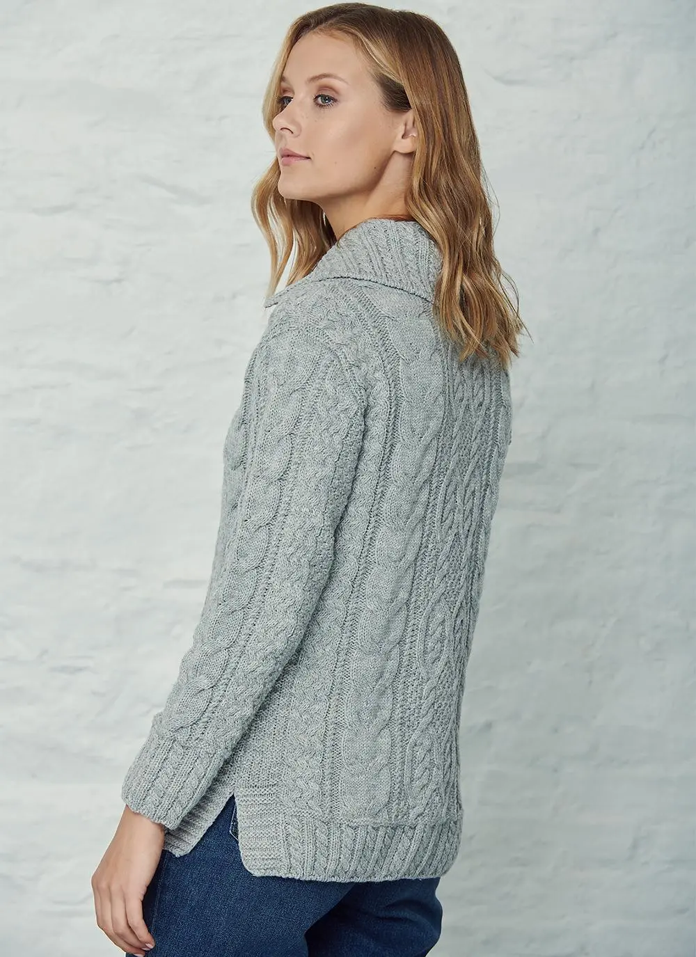 Grainne Aran Collar Cardigan