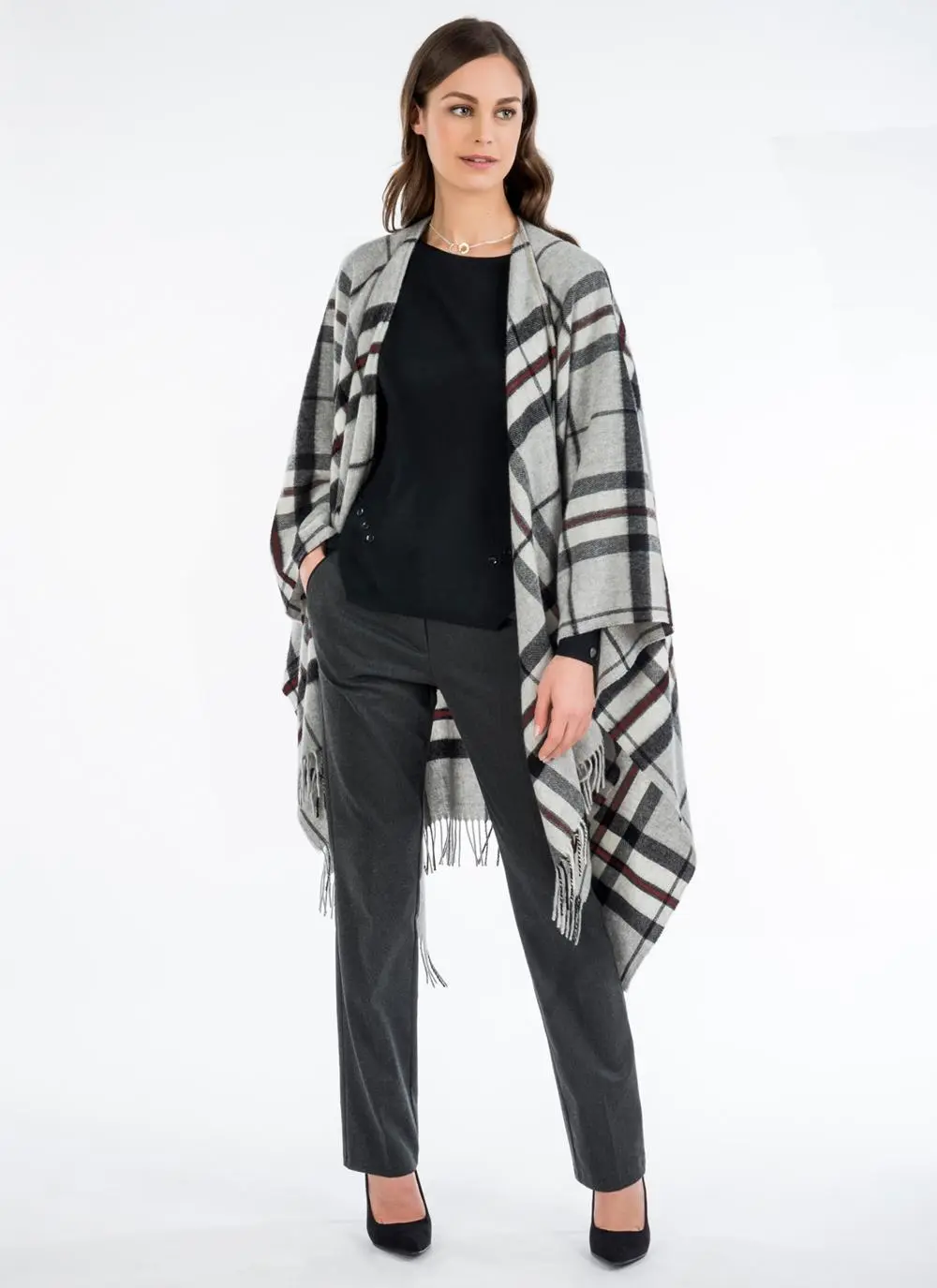 Blarney Heritage Gray Check Serape