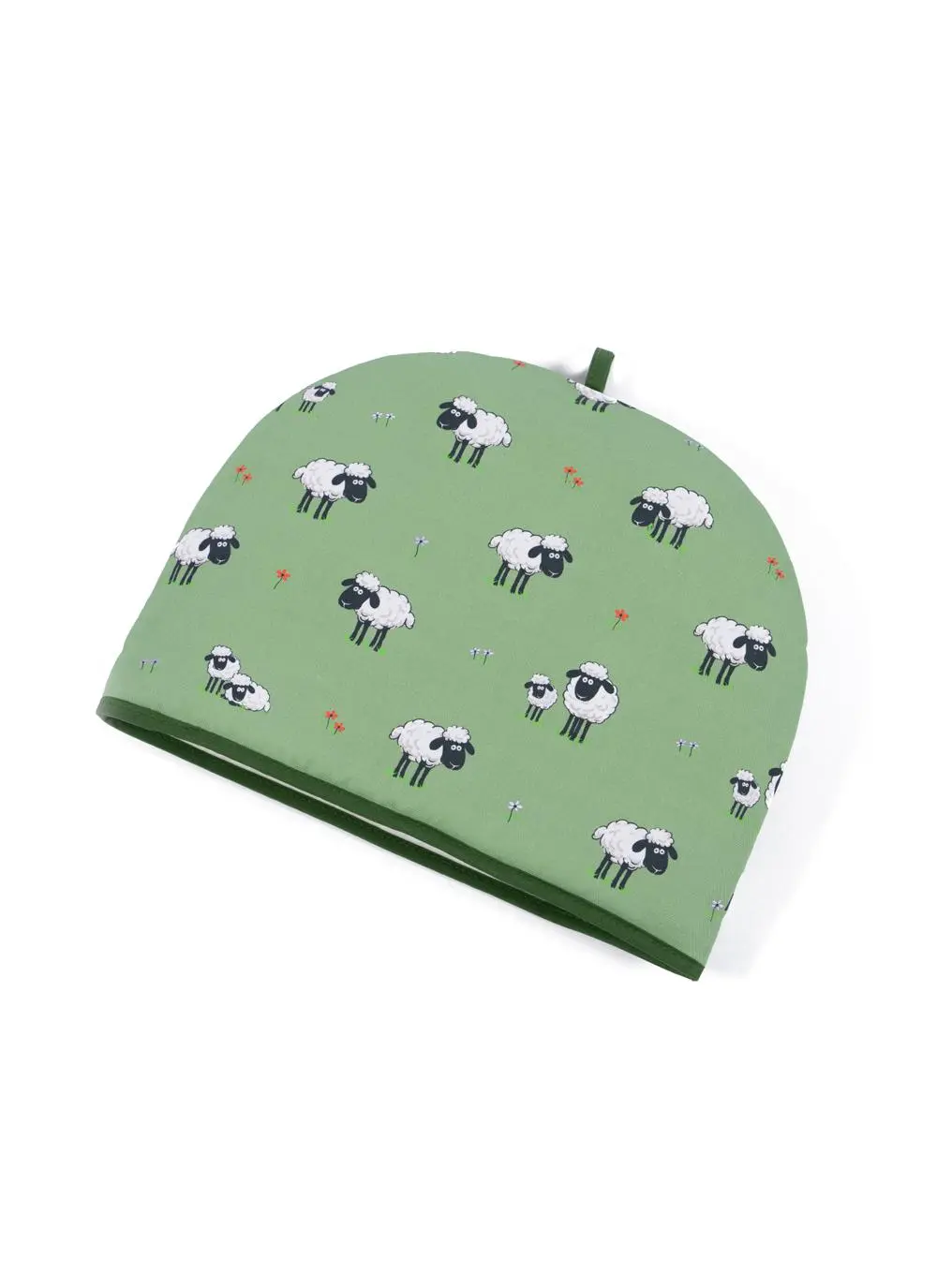 green tea cozy on white background
