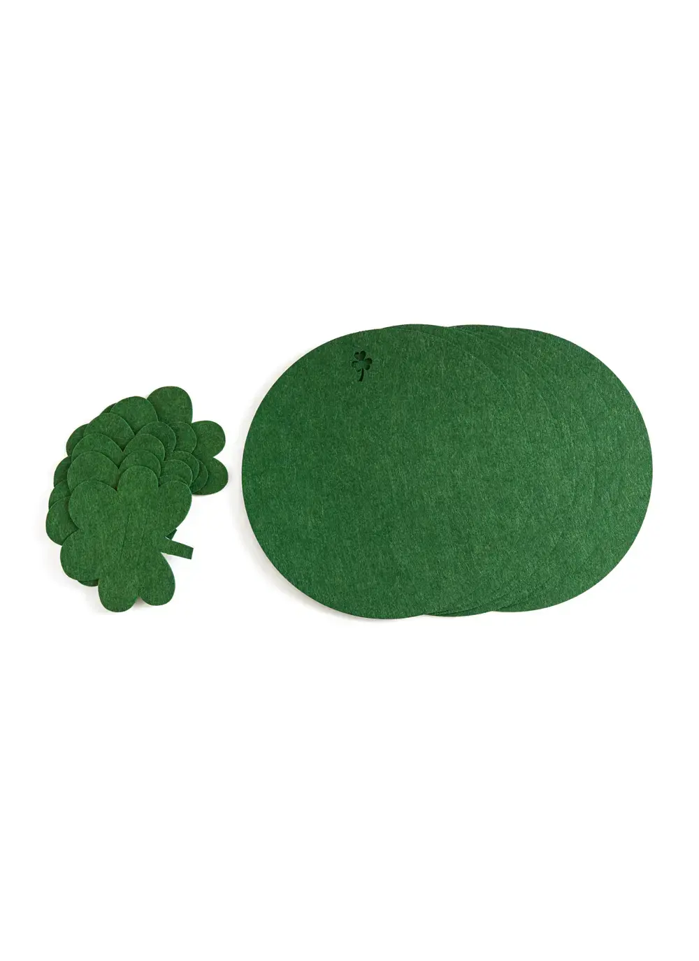 Green Shamrock Cutlery Holders & Placemats