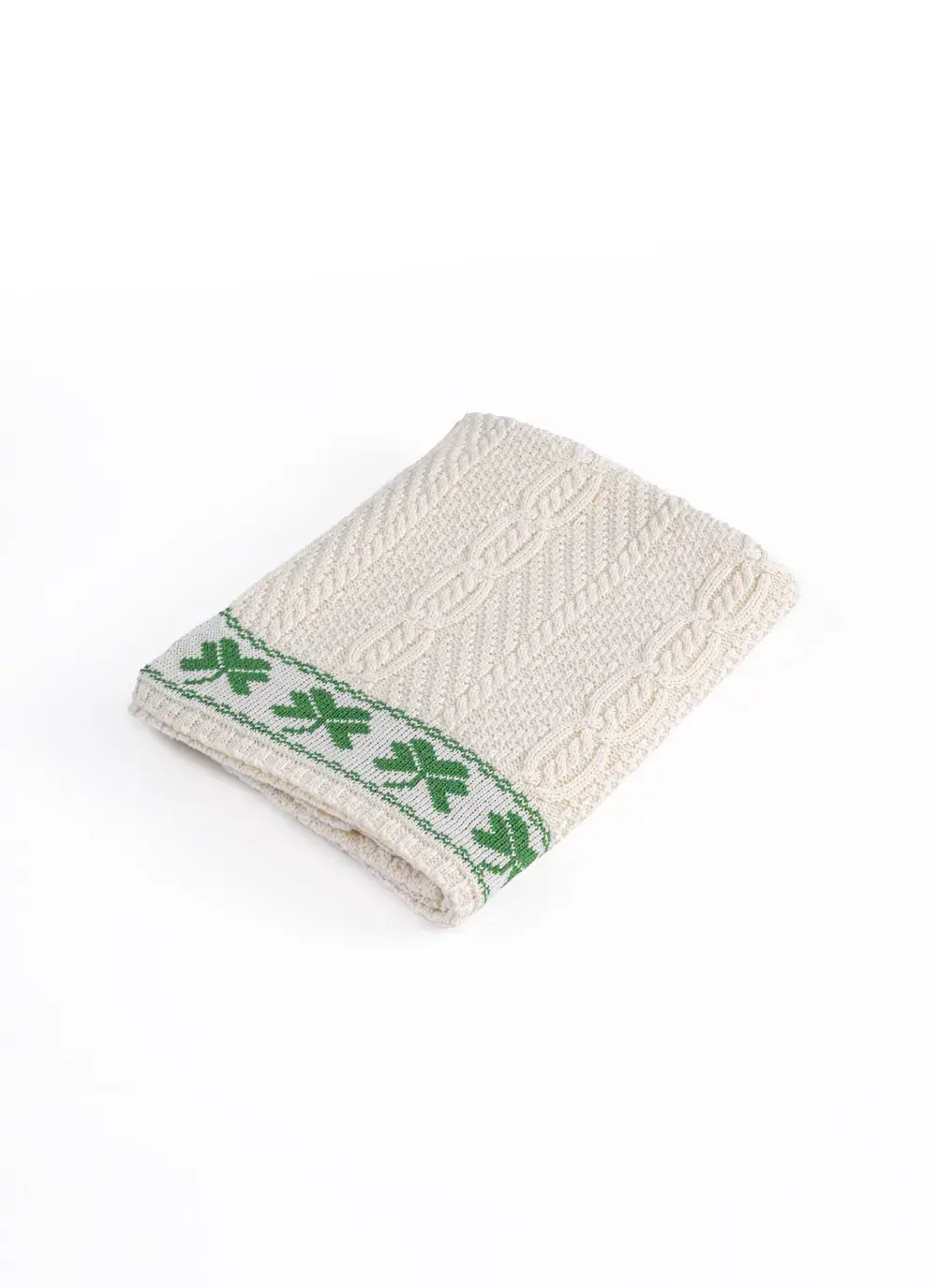Shamrock Cable Stitch Aran Throw