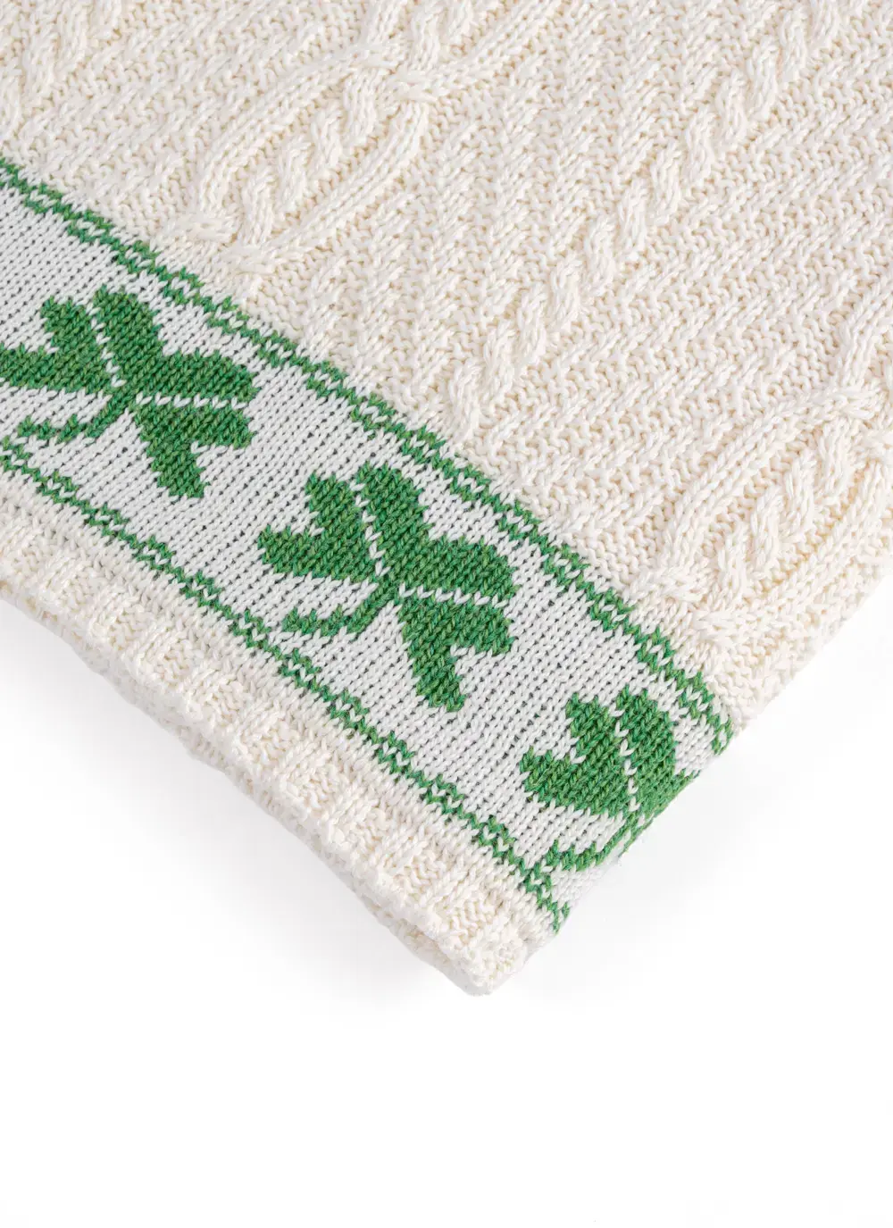 Shamrock Cable Stitch Aran Throw