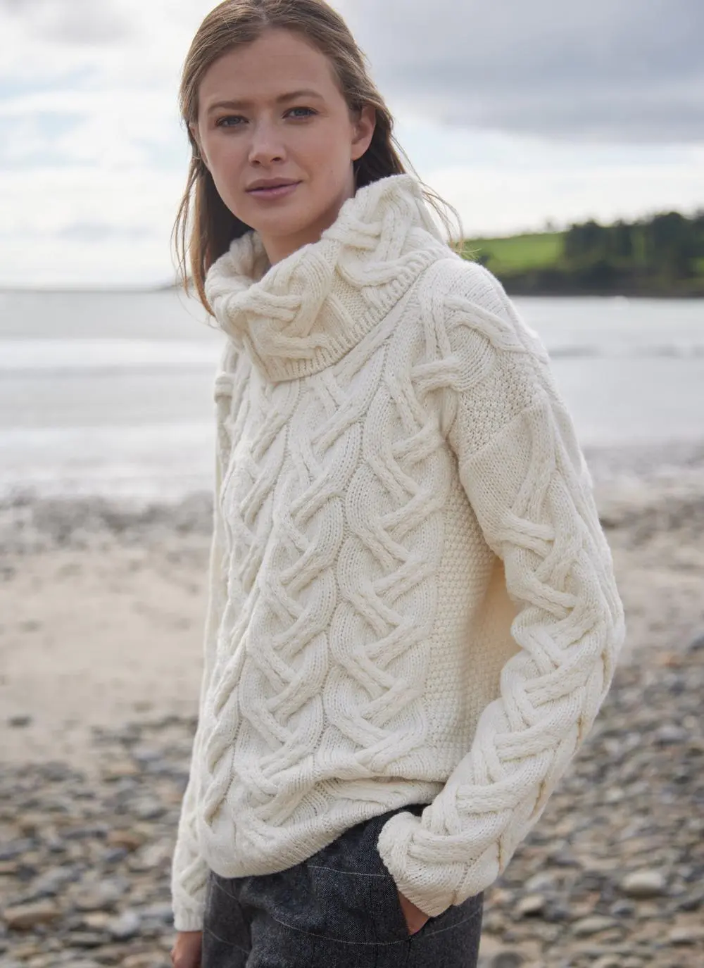 Merino Wool Sweater - Cowl Neck