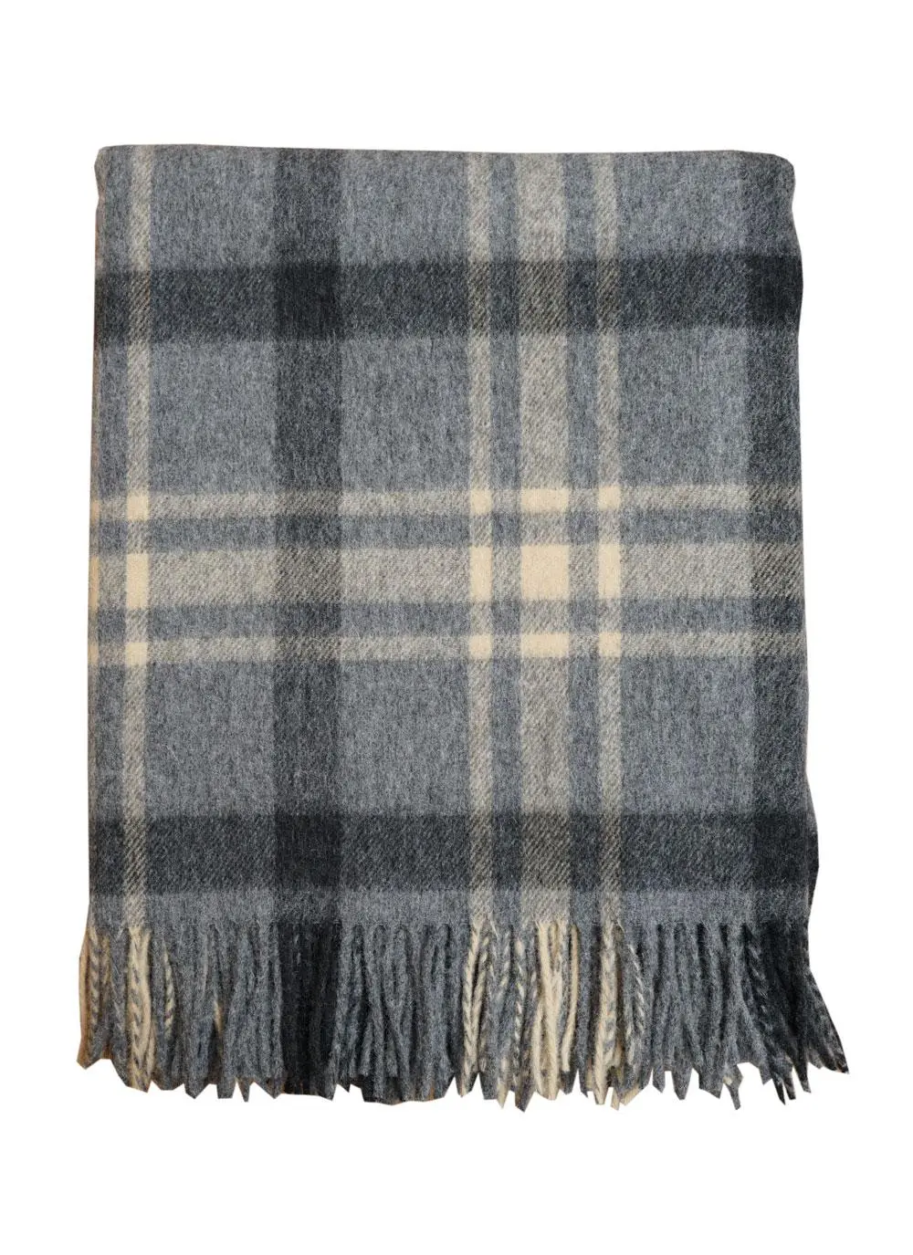 Blarney Gray And Beige Lambswool Throw
