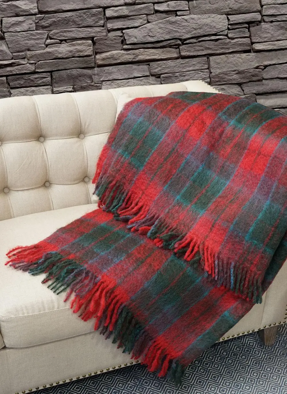 Blarney Mohair Throw Wicklow Check