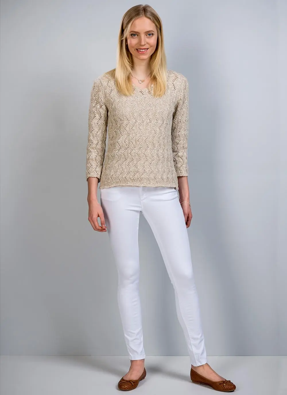 Blathnaid Linen Blend Lace Sweater