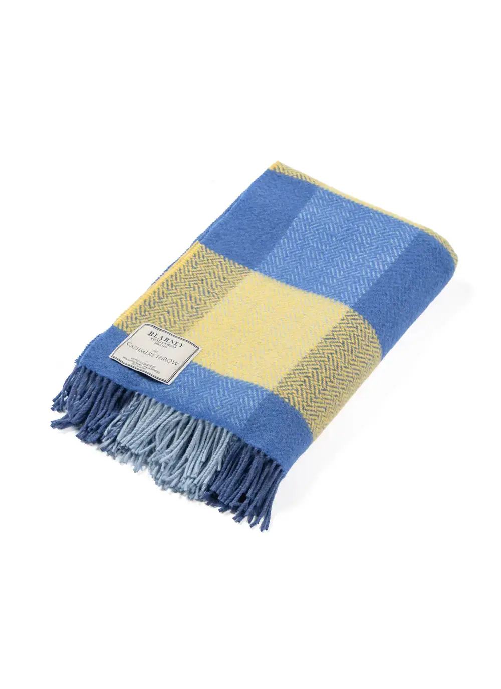 Blue & Yellow Wool Cashmere Throw