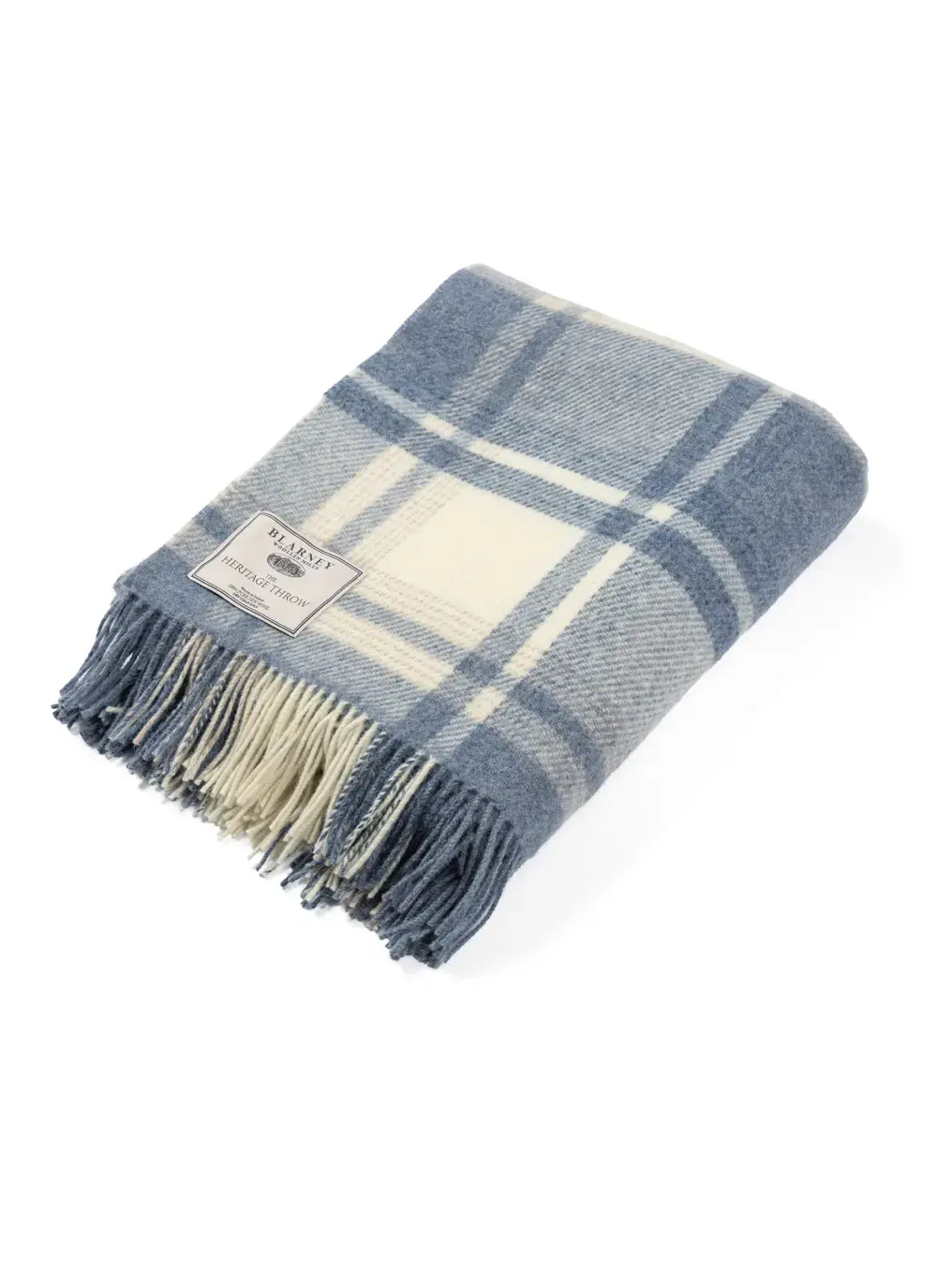 Blue Check Pure New Wool Throw