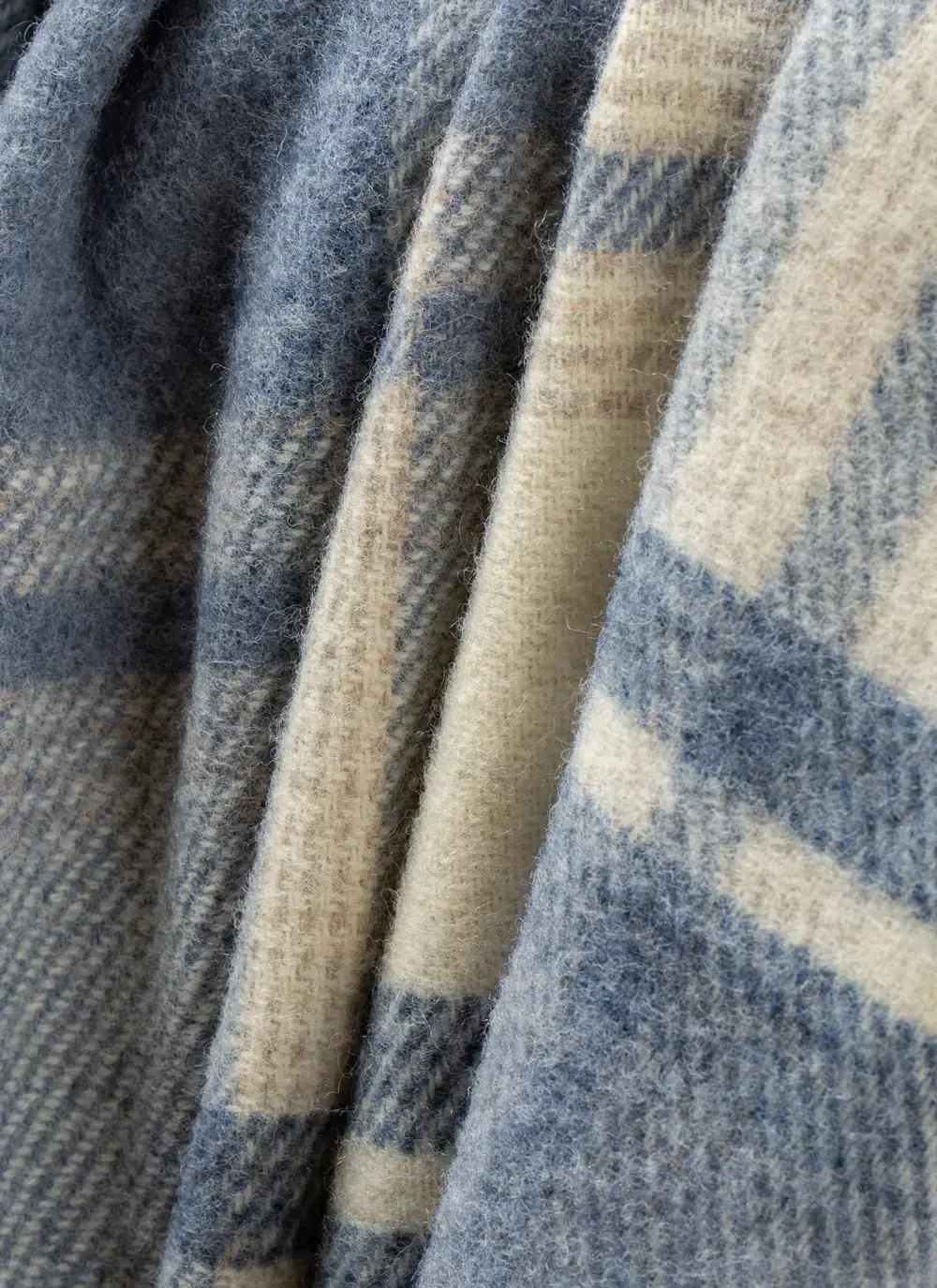 Blue Check Pure New Wool Throw