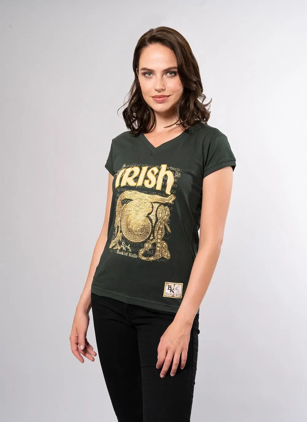 Ladies Book of Kells Green T-Shirt