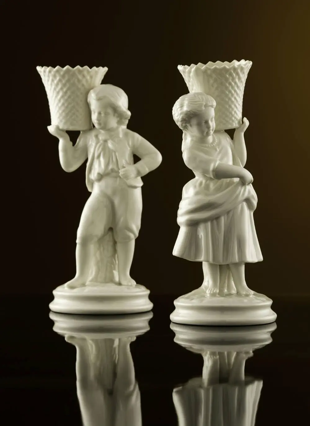 Belleek Classic Boy Basket Carrier