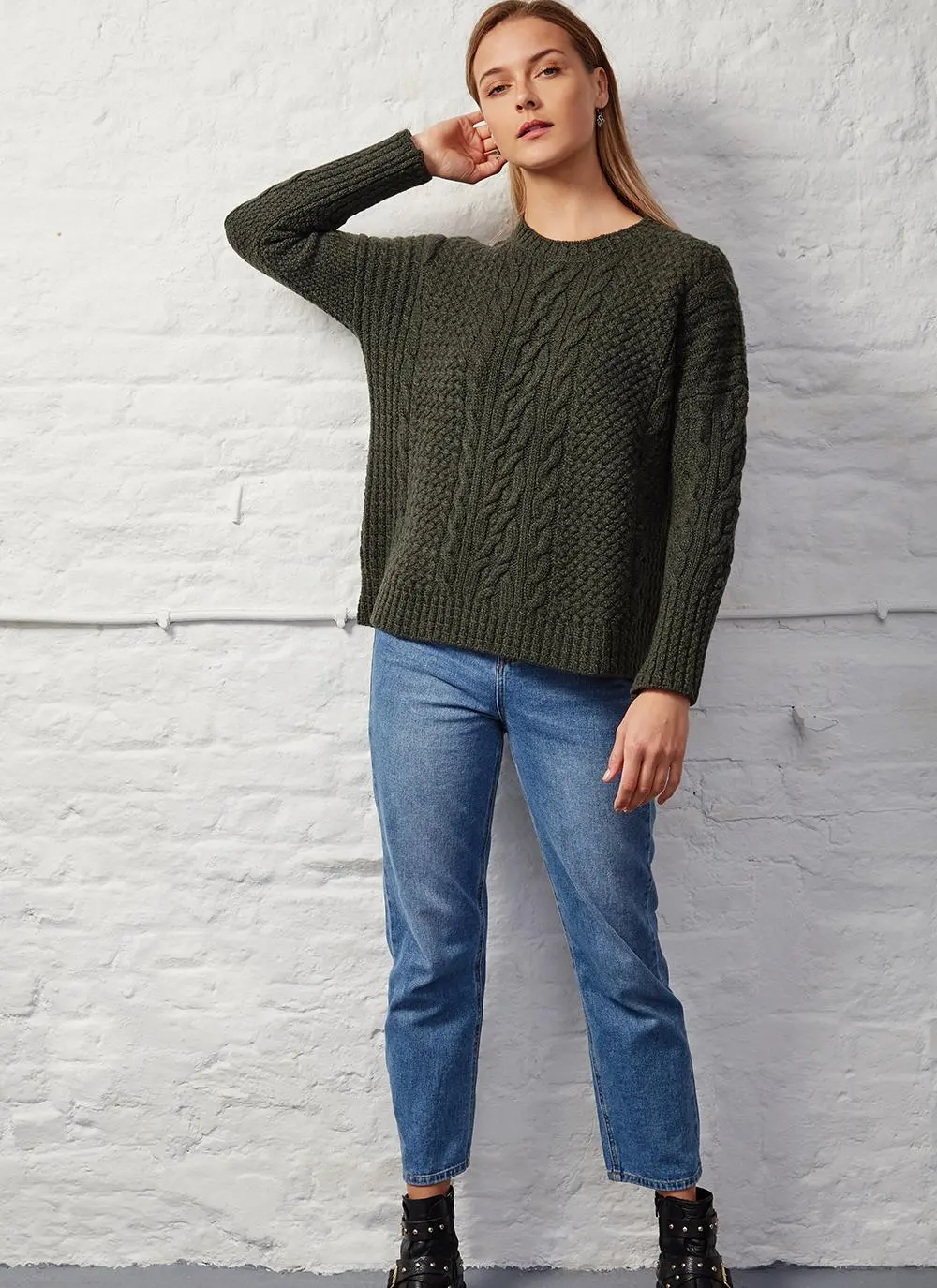 Brid Cable Stitch Aran Sweater
