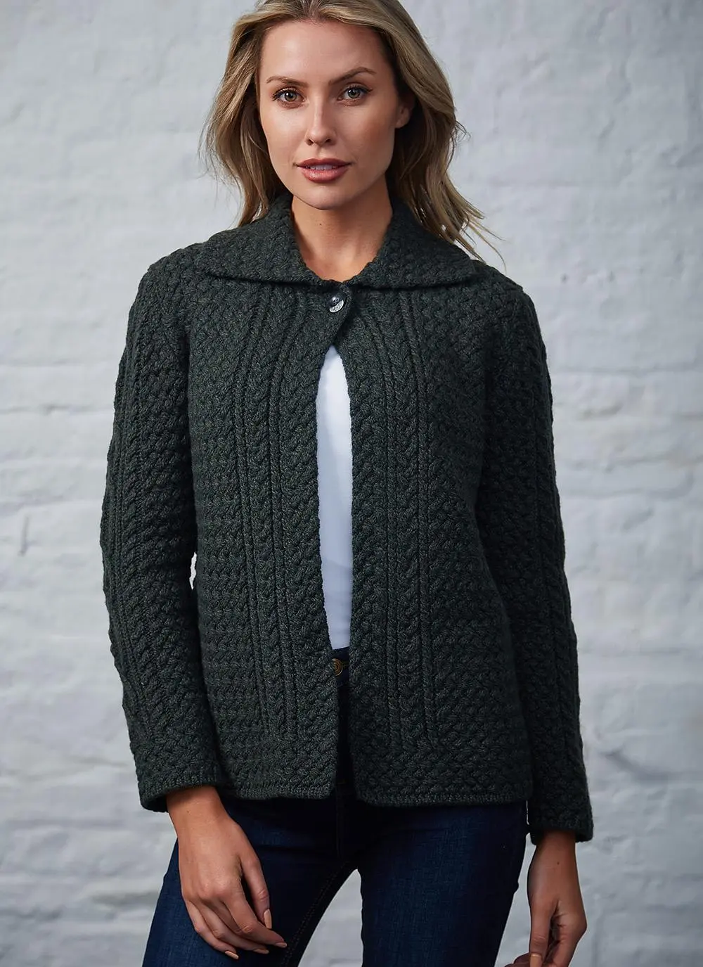 Brigid Aran Cable Cardigan