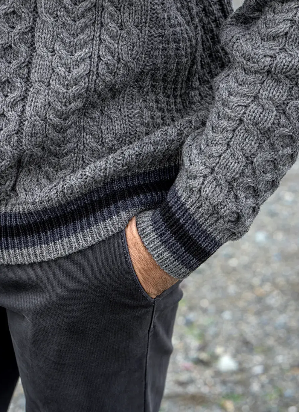Merino Contrast Crew Neck Sweater