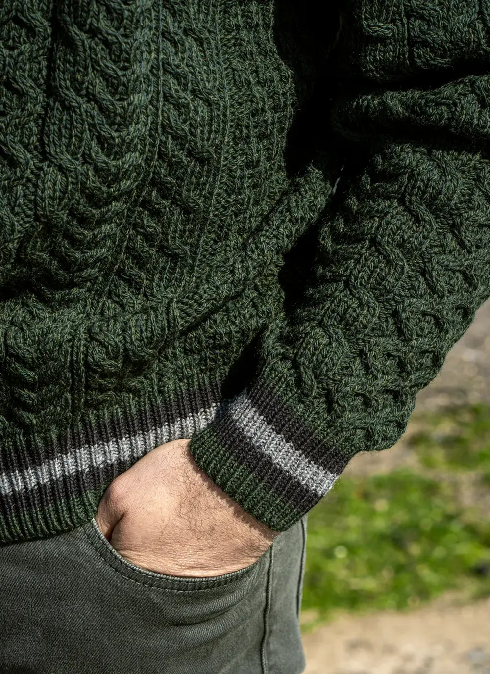 Merino Contrast Crew Neck Sweater