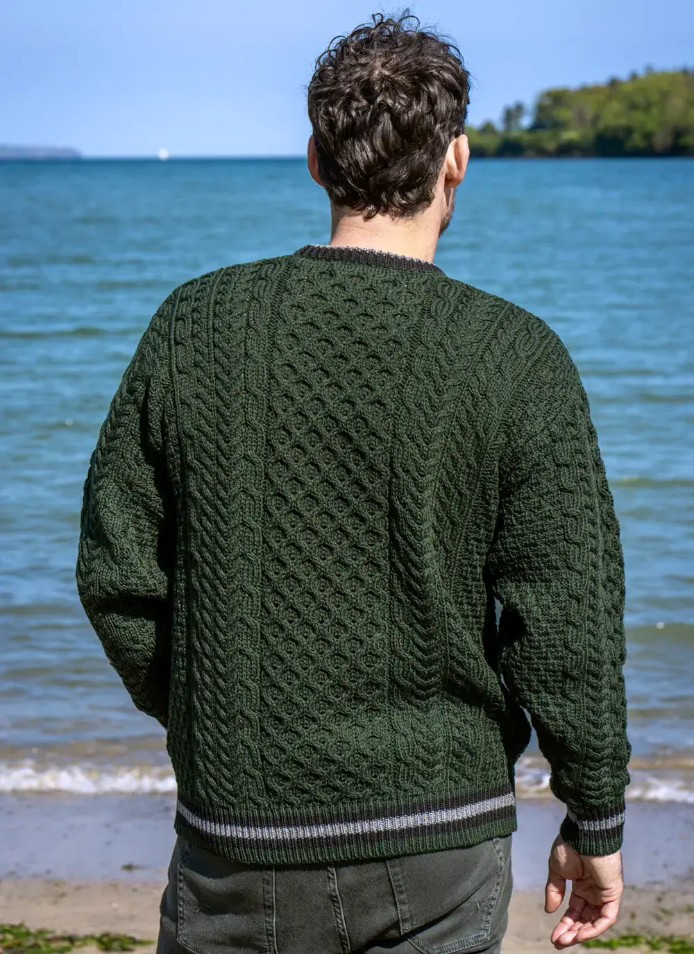 Merino Contrast Crew Neck Sweater