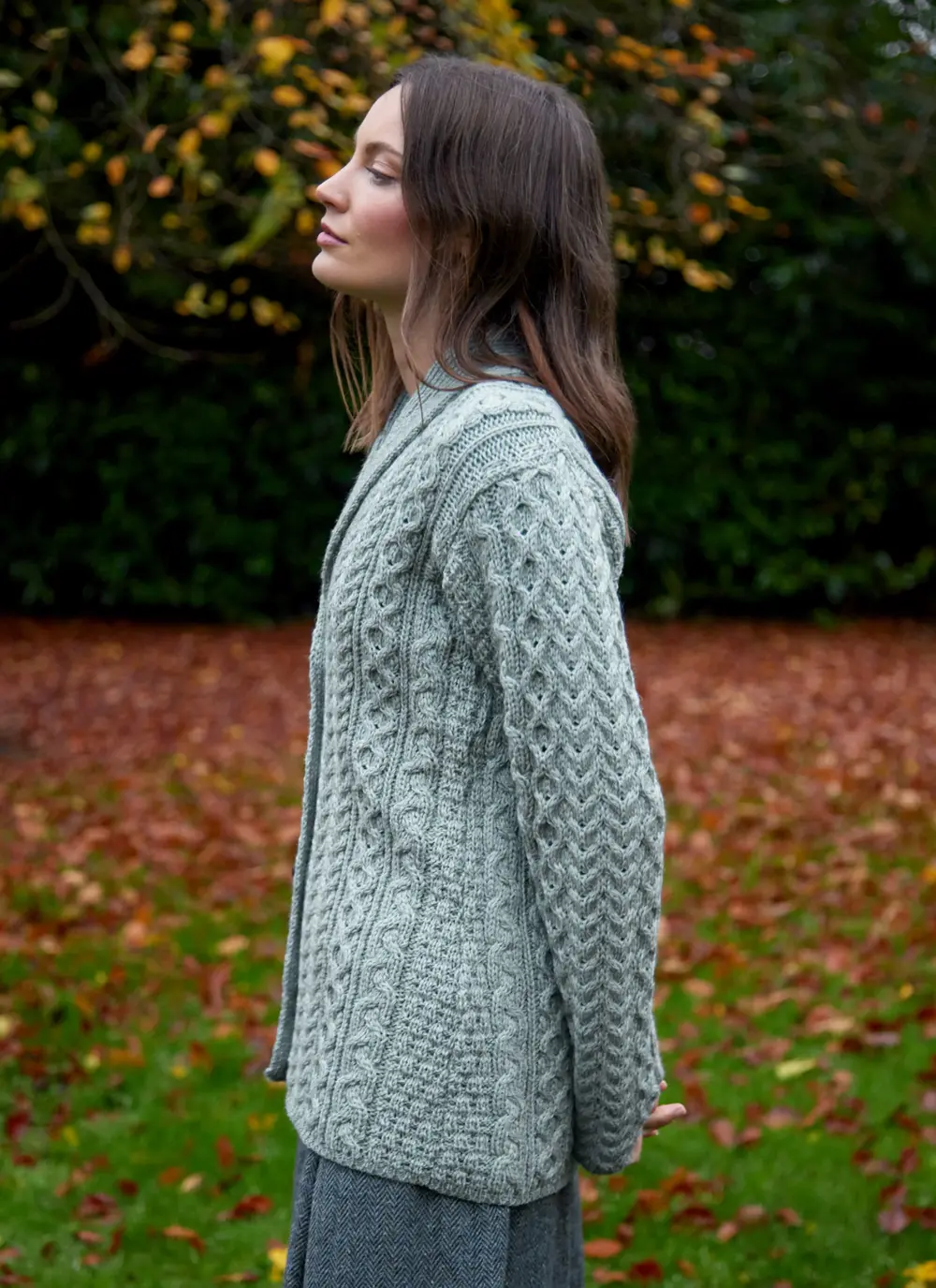 Keeva Shawl Collar Aran Cardigan 