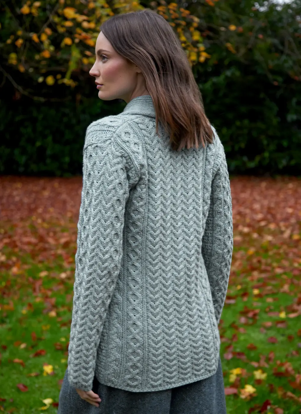 Keeva Shawl Collar Aran Cardigan 