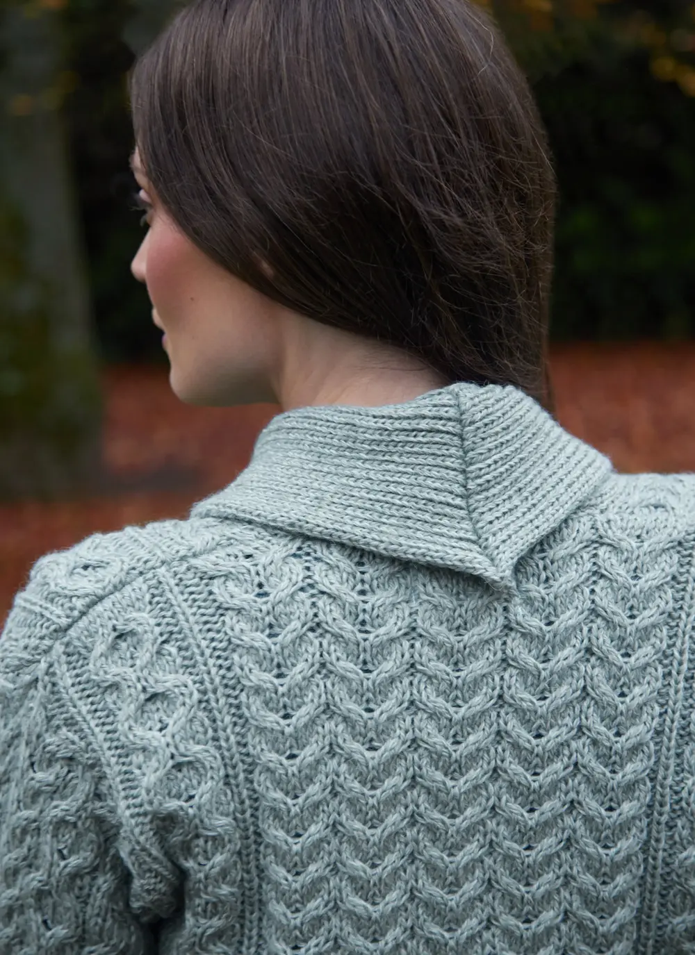 Keeva Shawl Collar Aran Cardigan 