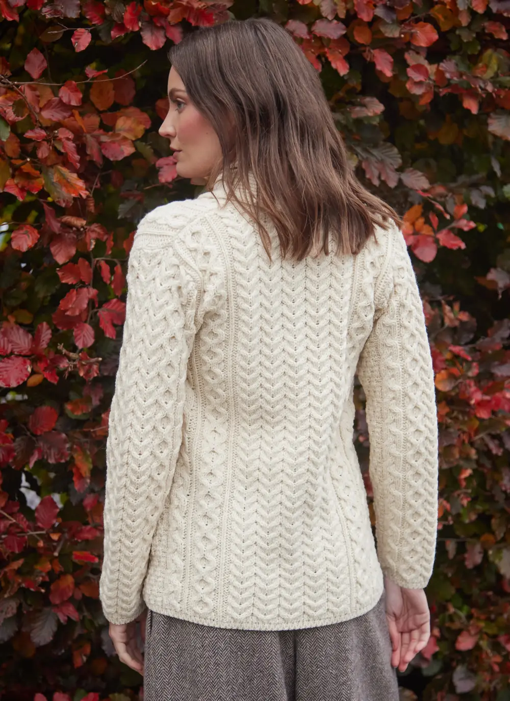 Keeva Shawl Collar Aran Cardigan 
