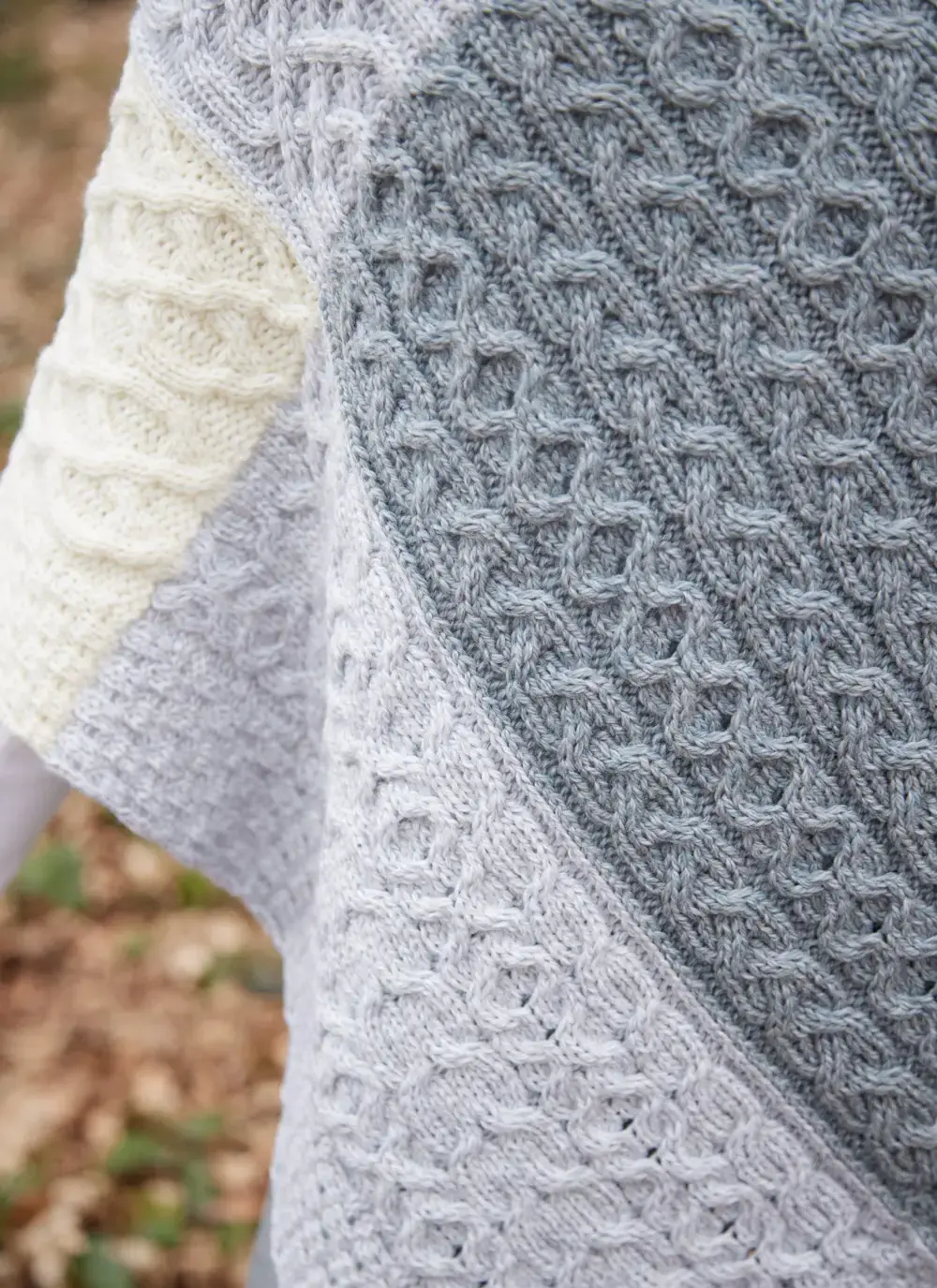 Supersoft Three Color Patchwork Poncho