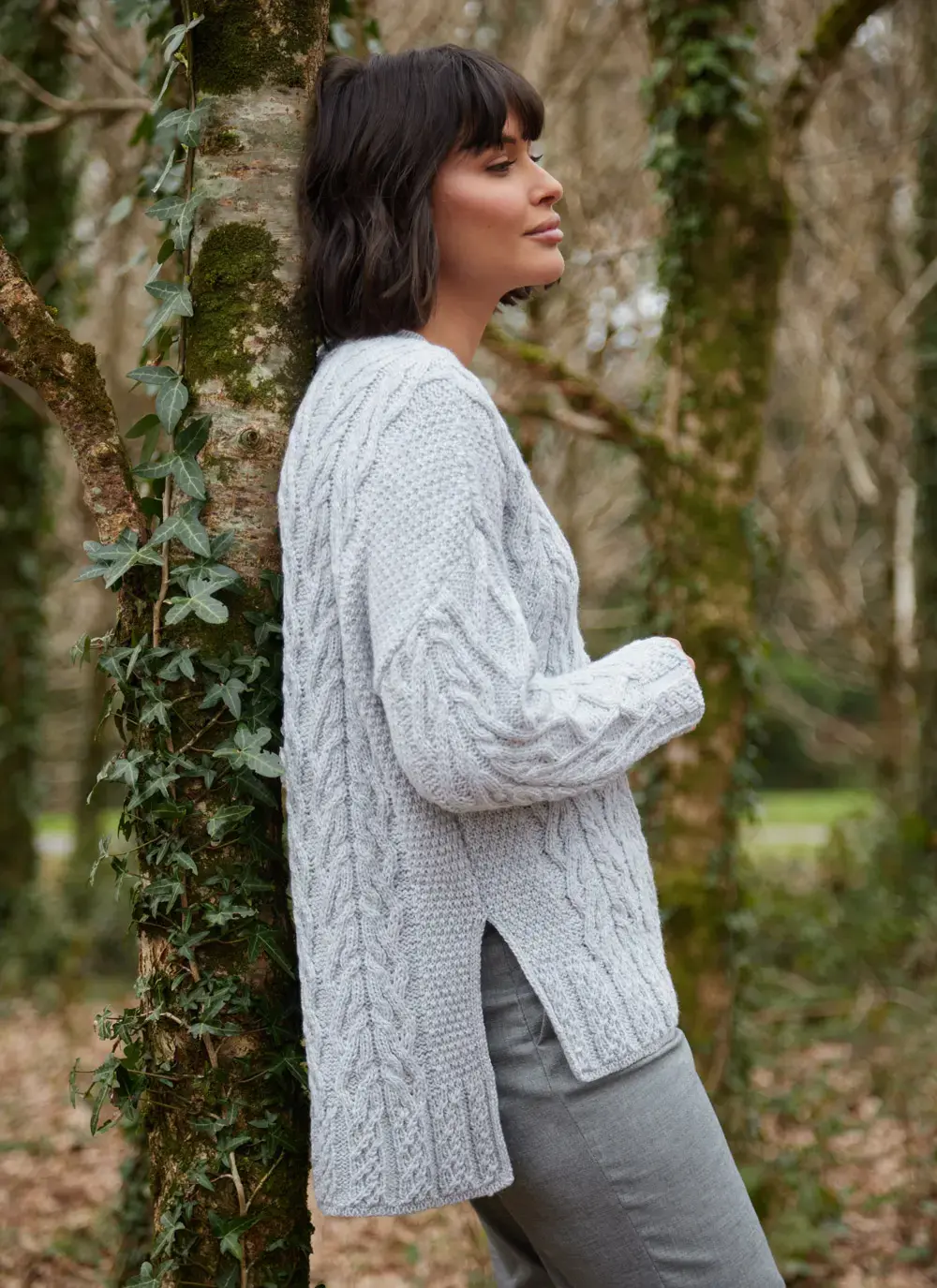Supersoft Aran Trellis Boxy Sweater