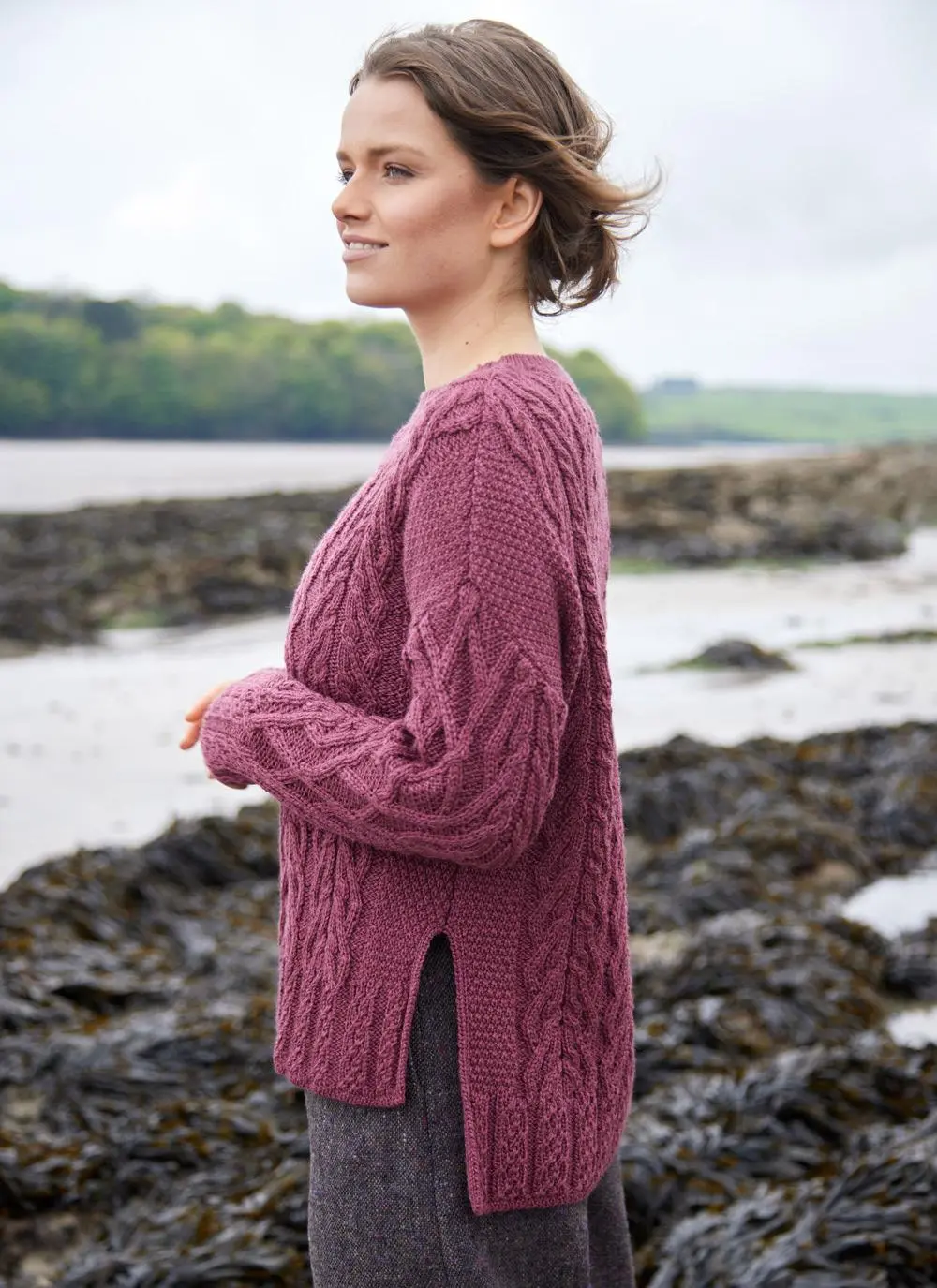 Supersoft Aran Trellis Boxy Sweater