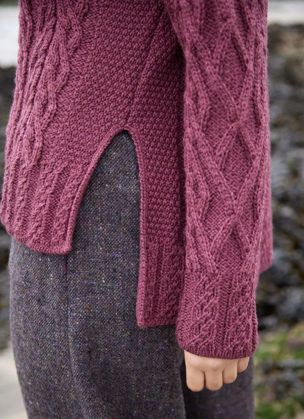 Supersoft Aran Trellis Boxy Sweater