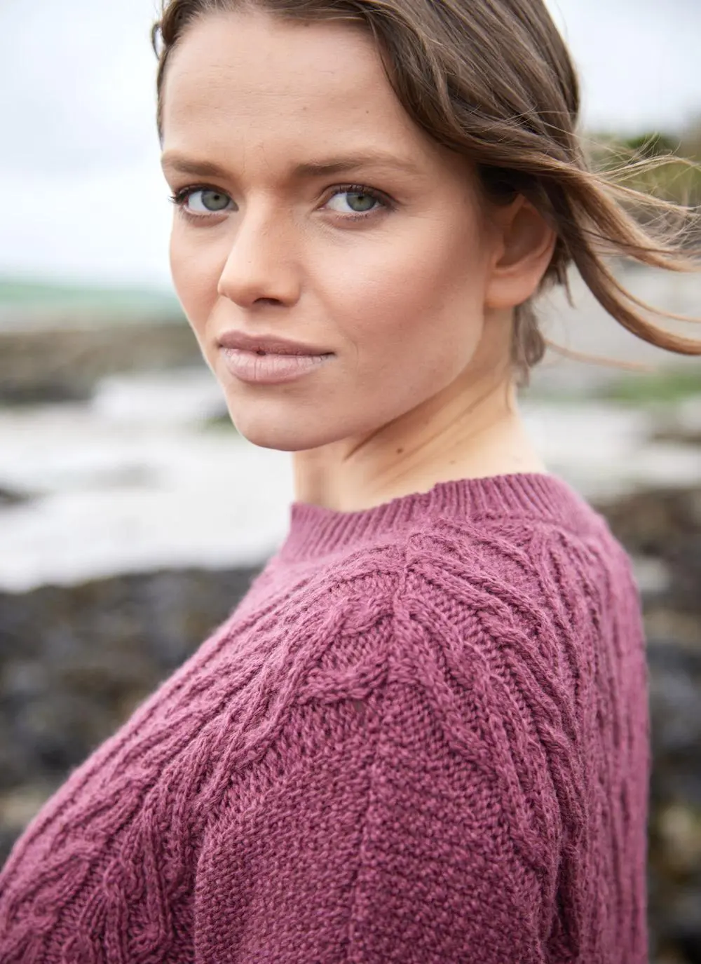 Supersoft Aran Trellis Boxy Sweater