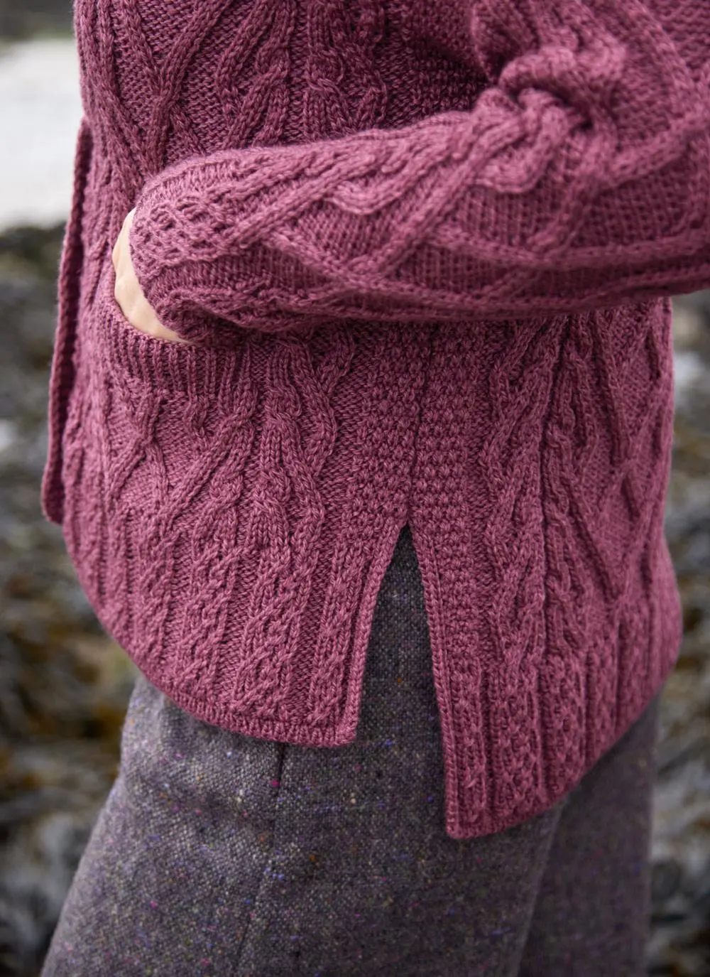 Supersoft Aran Trellis Boxy Cardigan