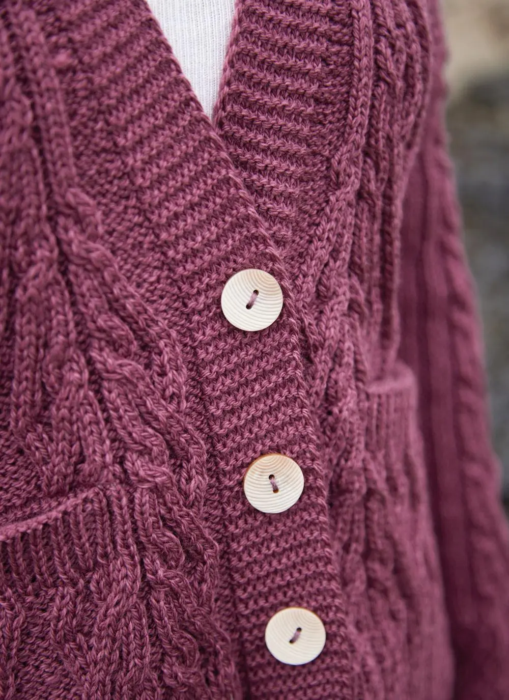Supersoft Aran Trellis Boxy Cardigan