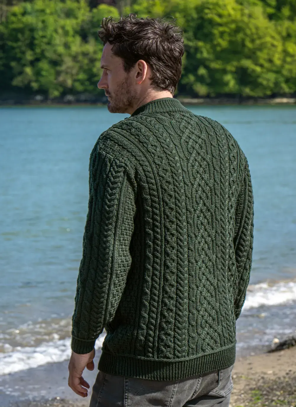 Inisheer Supersoft Wool Half Zip Aran Sweater