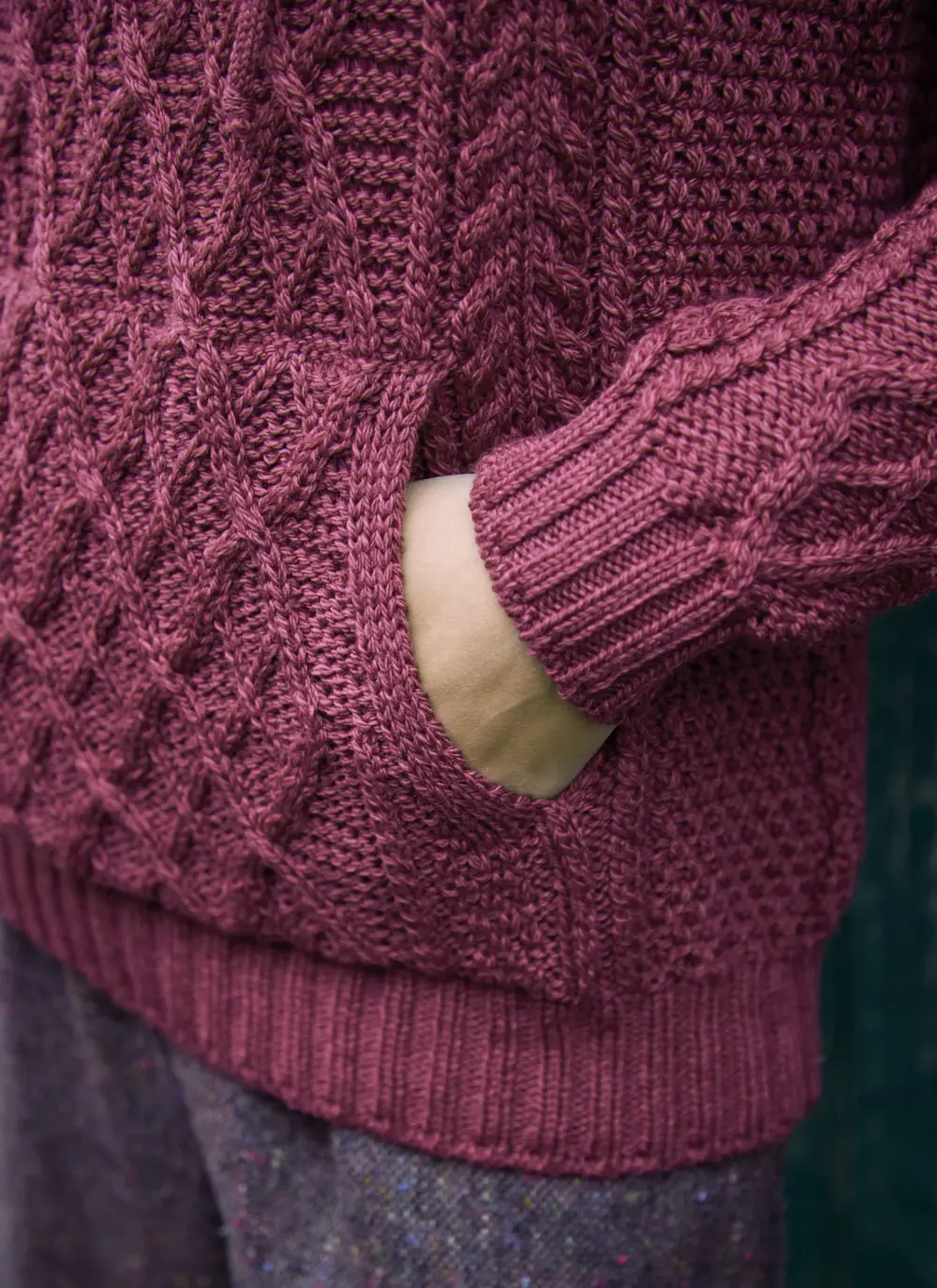 Aine Kangaroo Pocket Aran Sweater